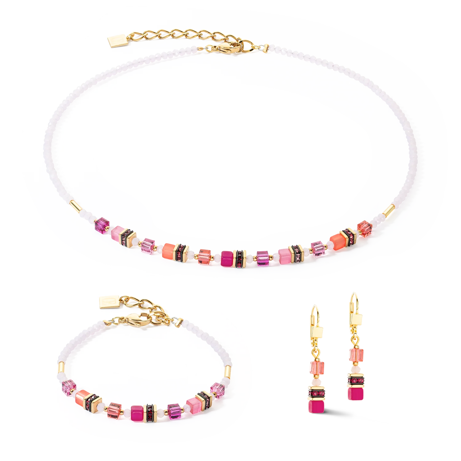Collier Mini Cubes Magenta - Image 3