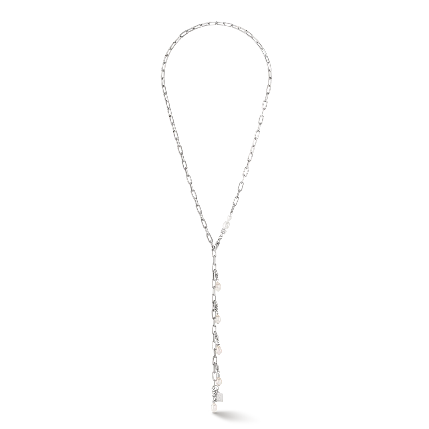Collier Modern Chain et perles d'eau douce Charms argent
