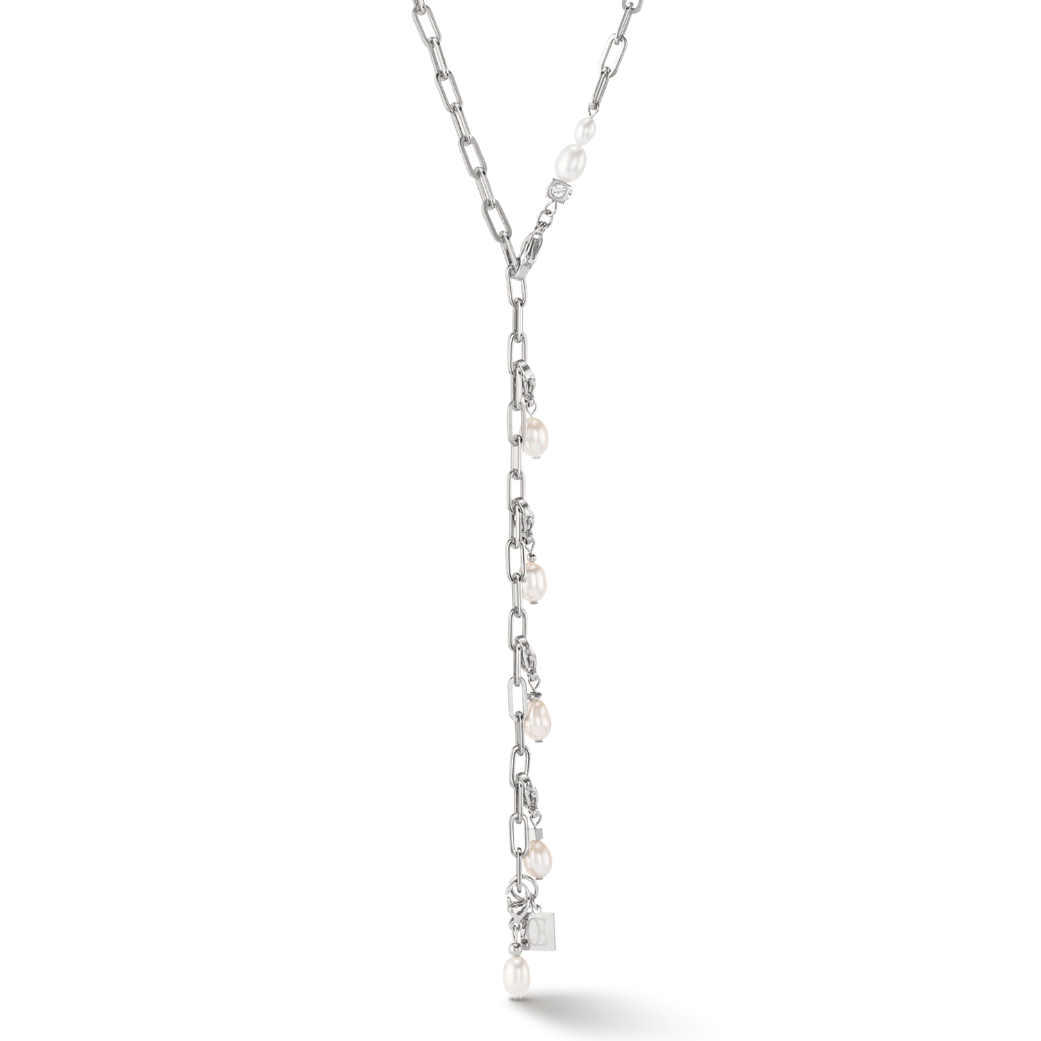 Collier Modern Chain et perles d'eau douce Charms argent - Image 2