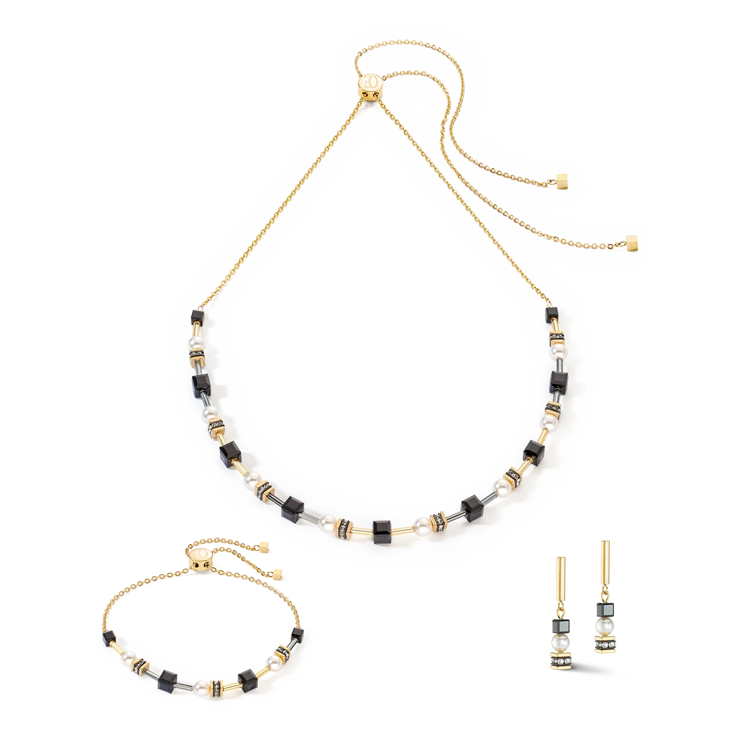 Collier Mysterious Cubes & Pearls or-noir - Image 3