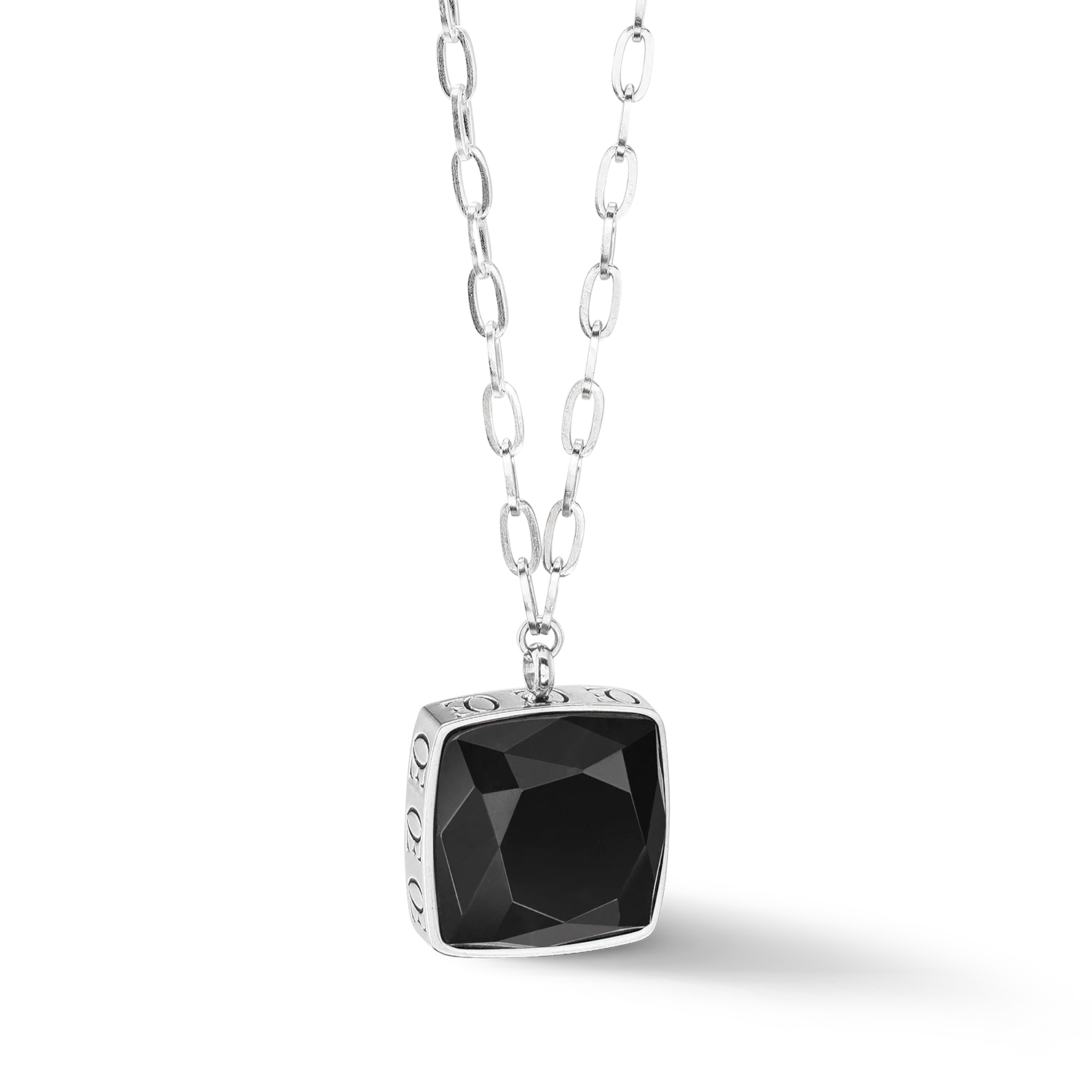 Collier OE Amulette Square Onyx argent-noir - Image 3
