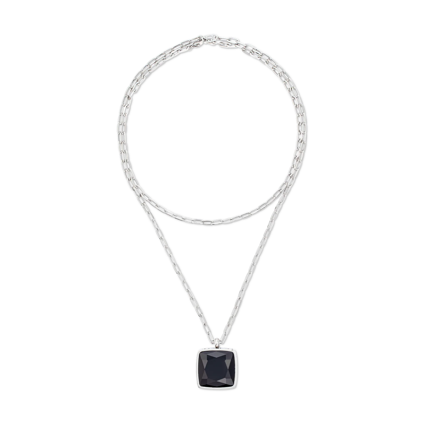 Collier OE Amulette Square Onyx argent-noir - Image 5