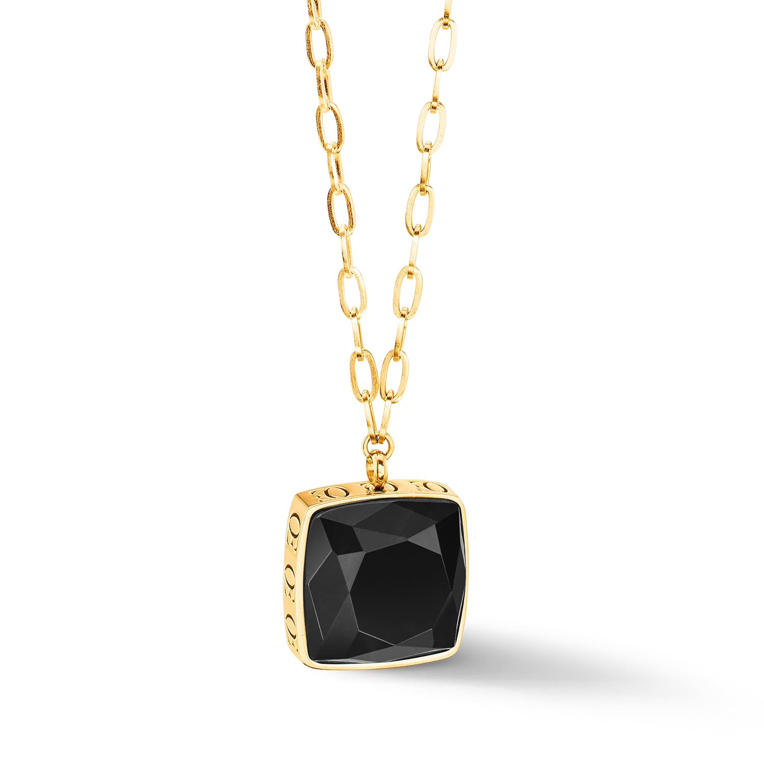 Collier OE Amulette Square Onyx or-noir - Image 3
