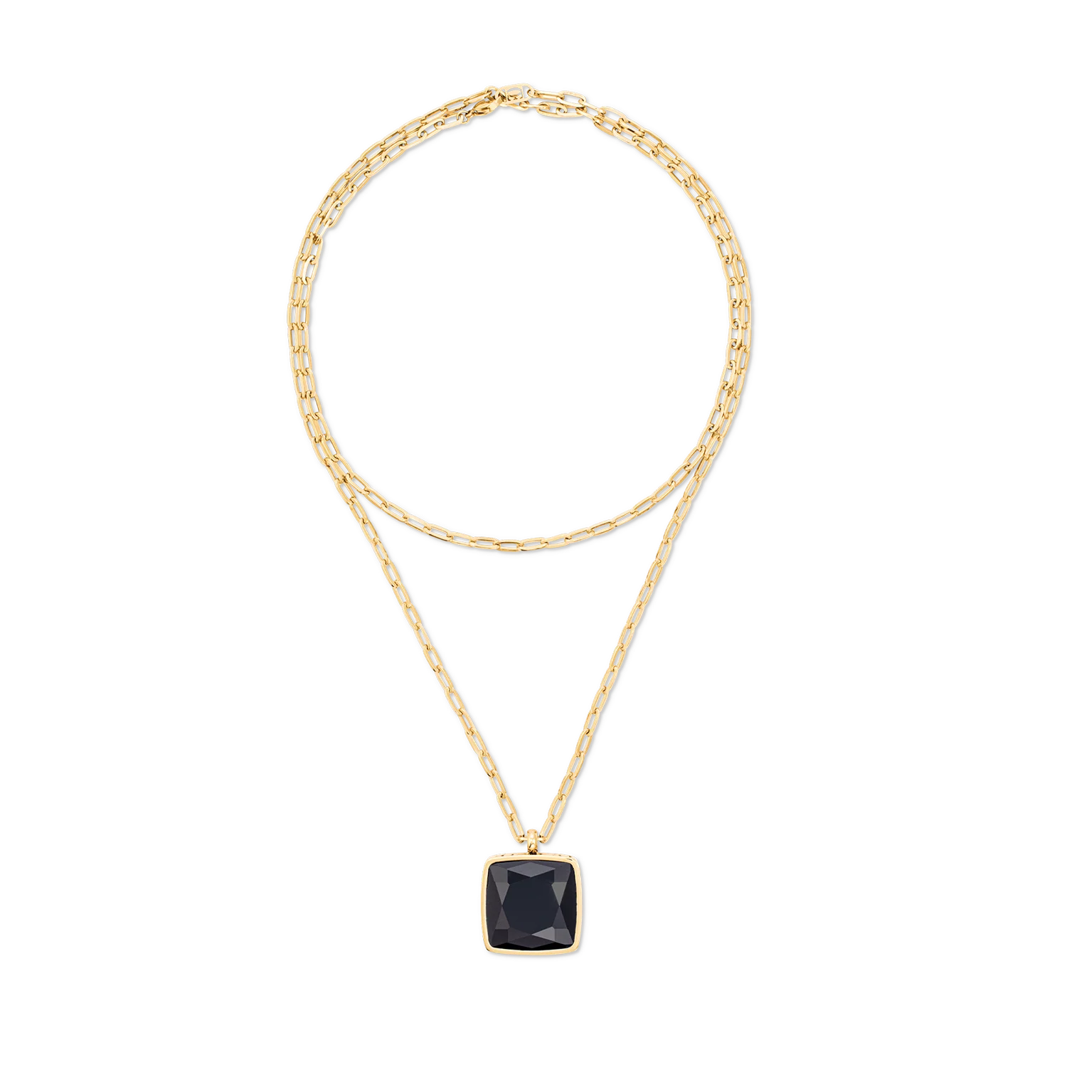 Collier OE Amulette Square Onyx or-noir - Image 5