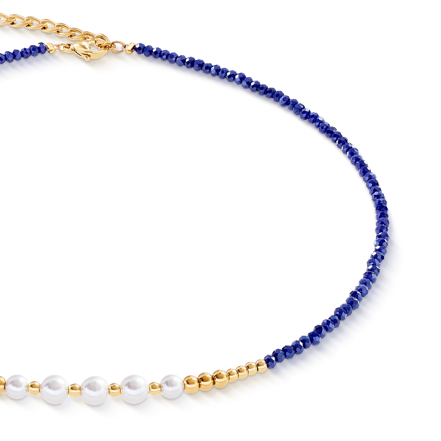 Collier Pearl Line or-bleu - Image 2