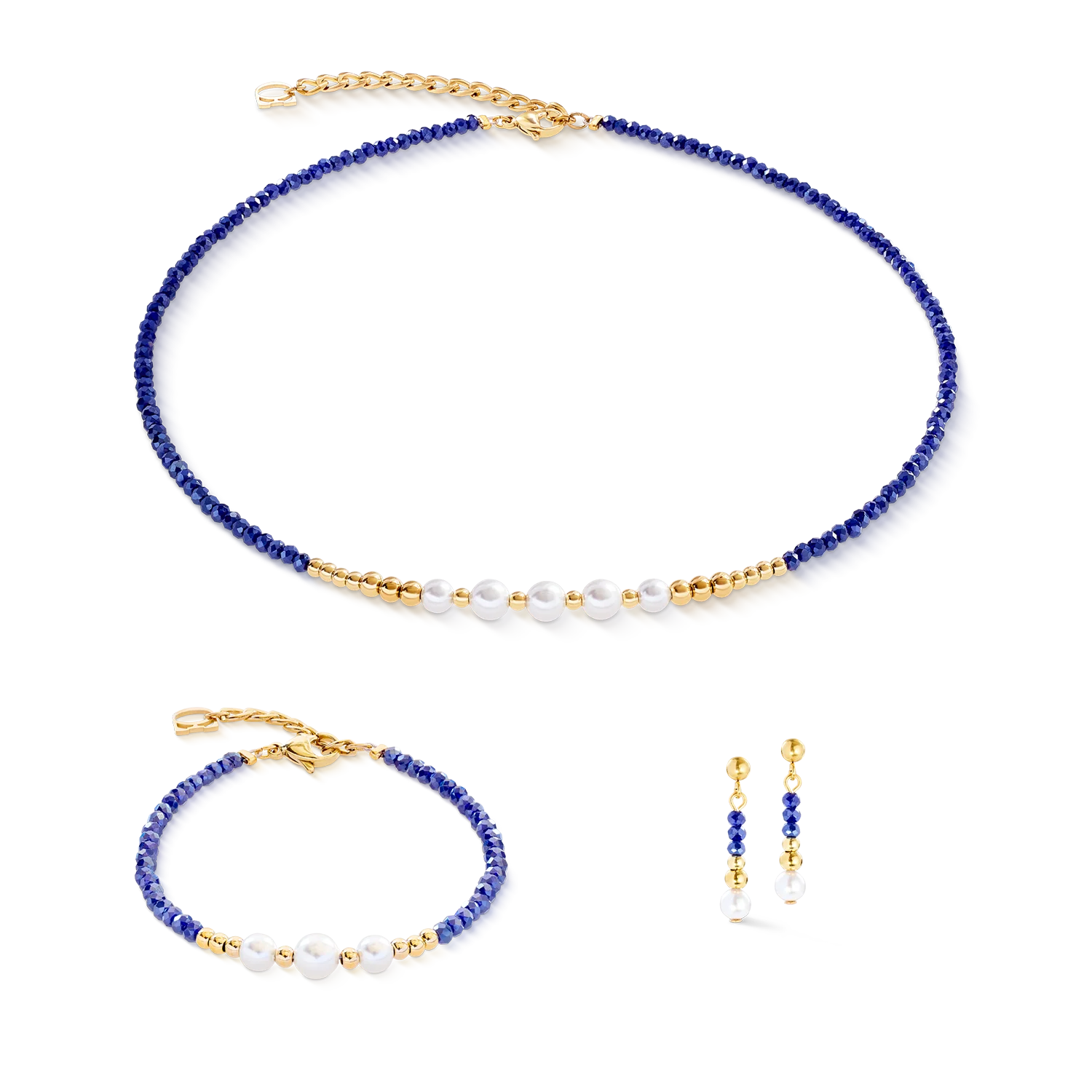 Collier Pearl Line or-bleu - Image 3