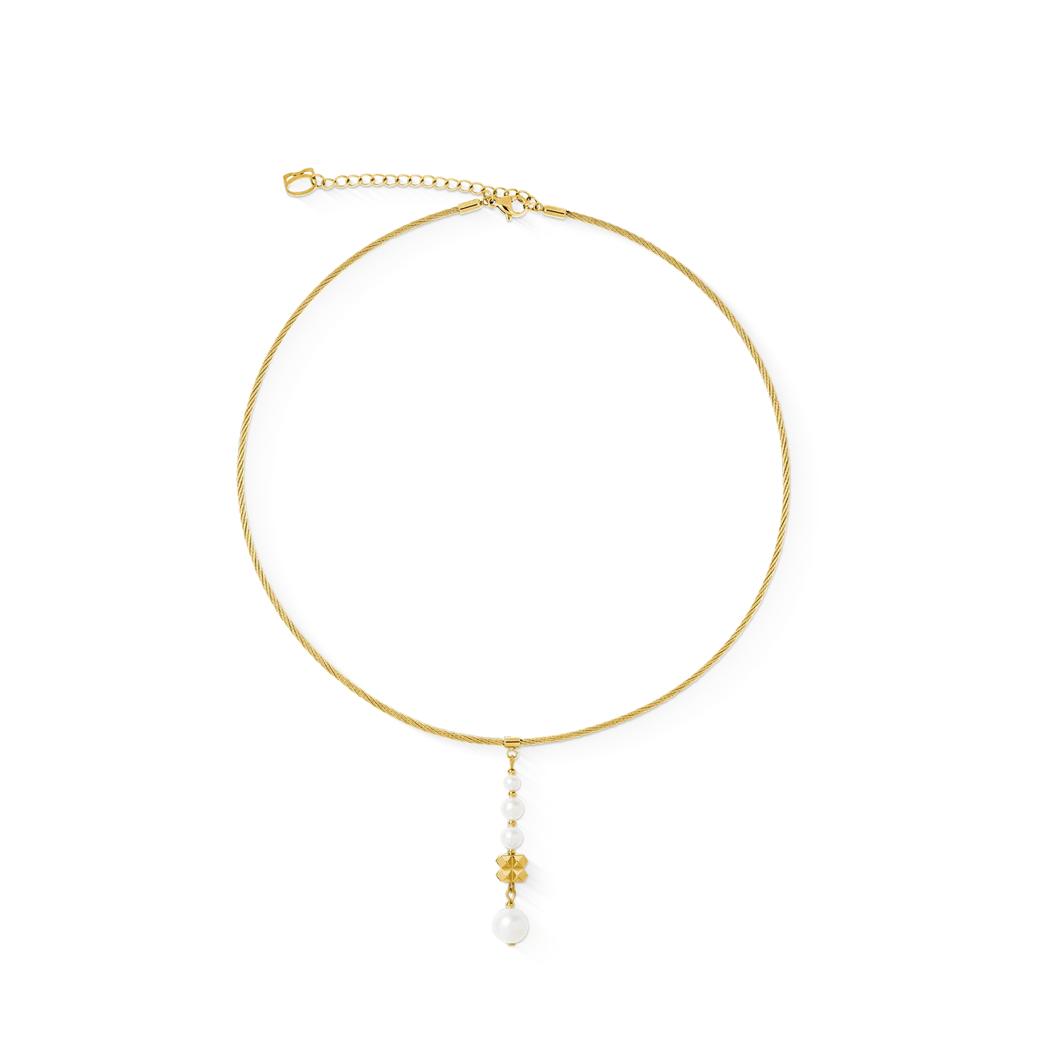Collier Pearl & Spikes Drop or