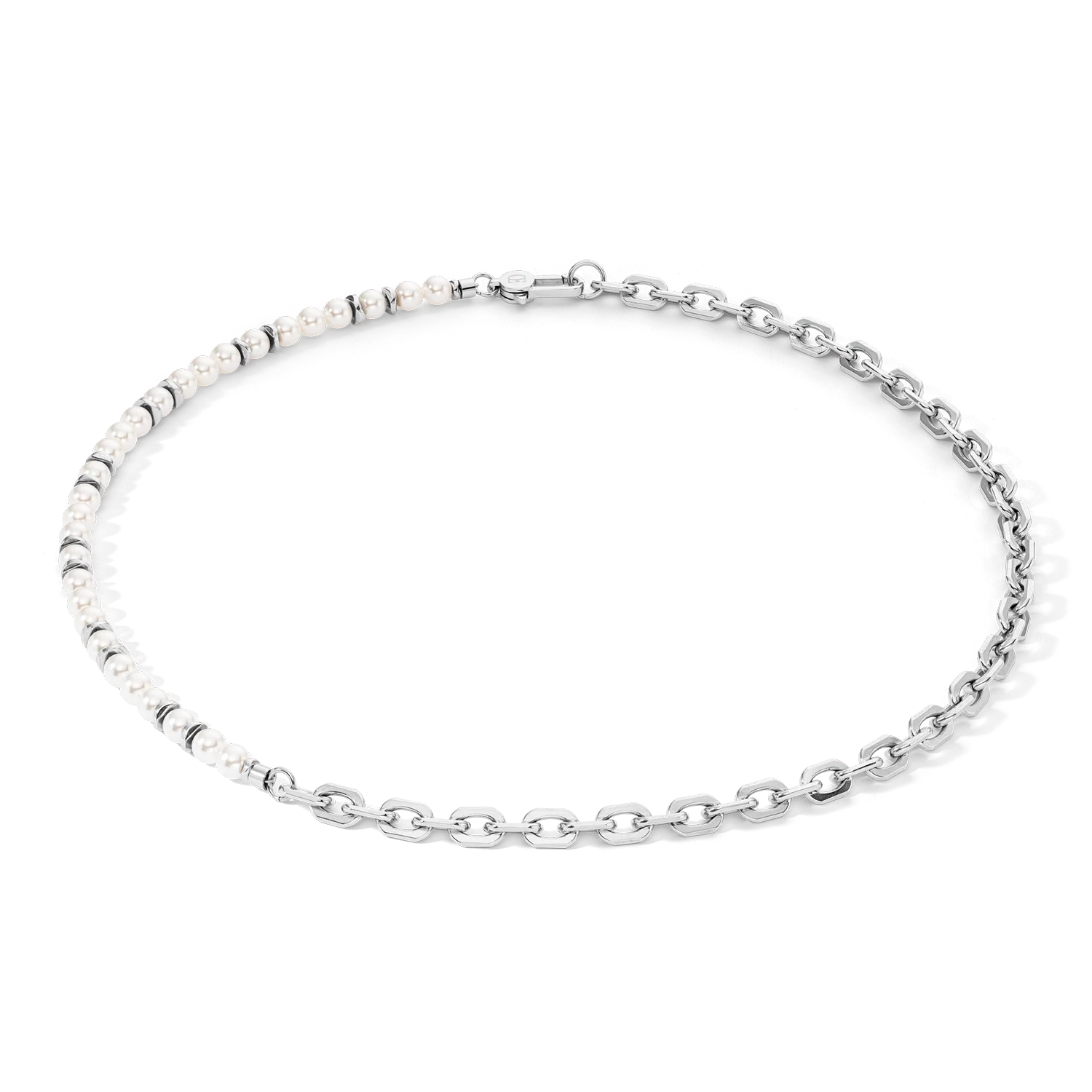 Collier Pearls Fusion link chain blanc