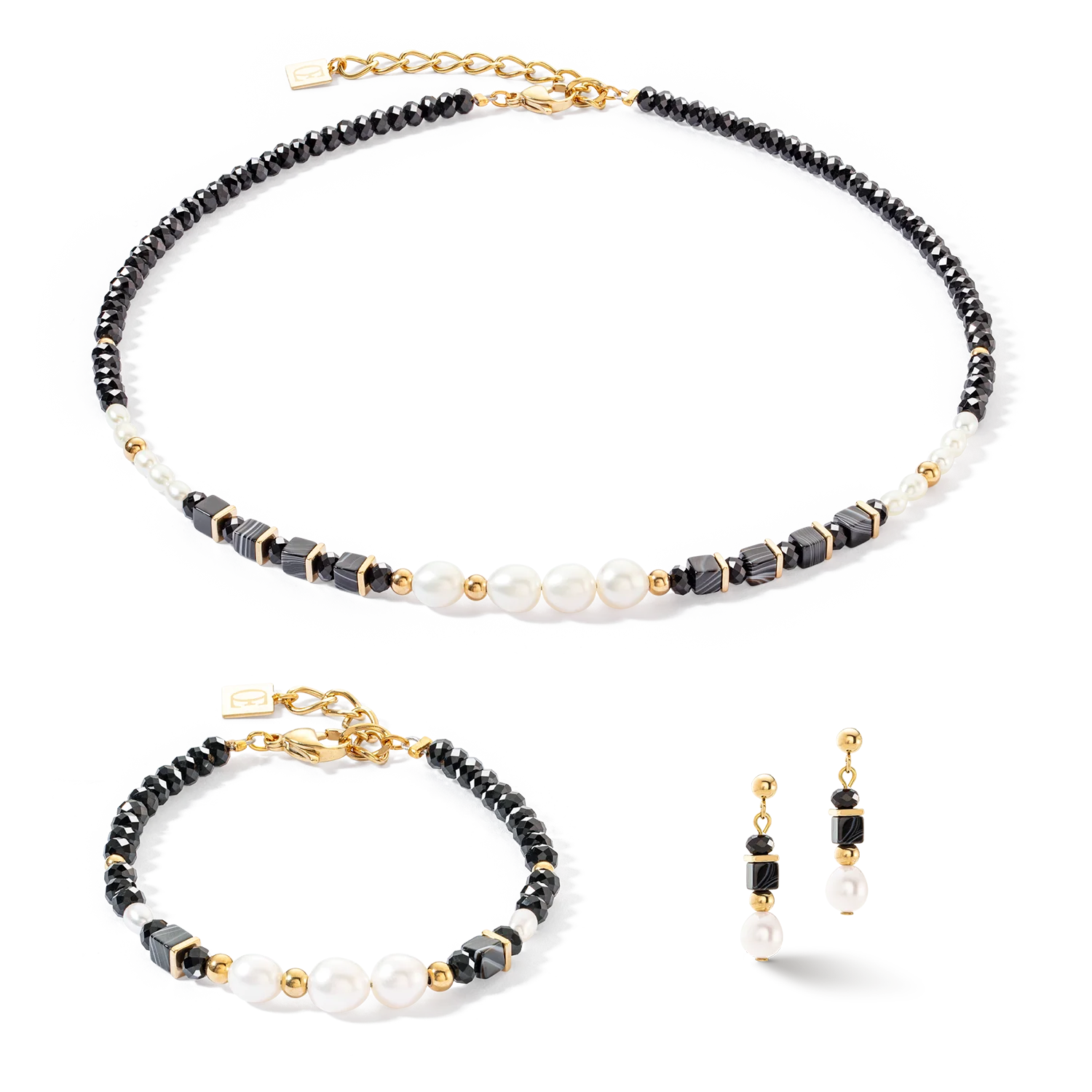 Collier Pearls & Onyx or - Image 3