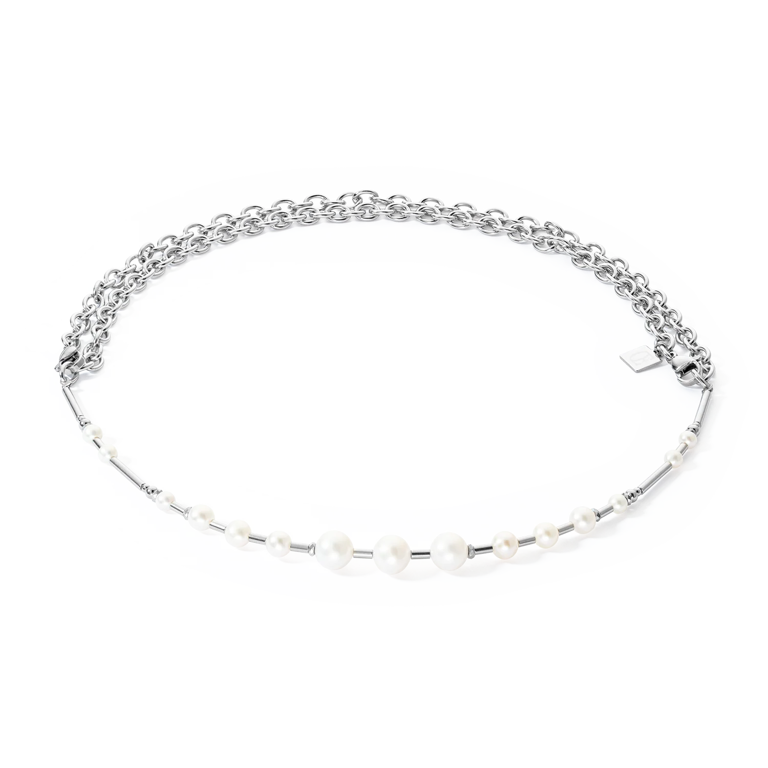 Collier Perles d'eau douce et chaîne Multiwear argent - Image 5