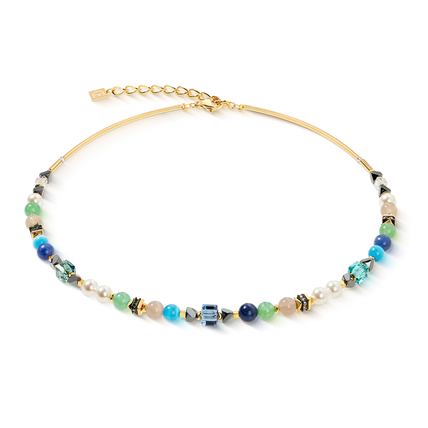 Collier Precious Shape Mix vert-turquoise
