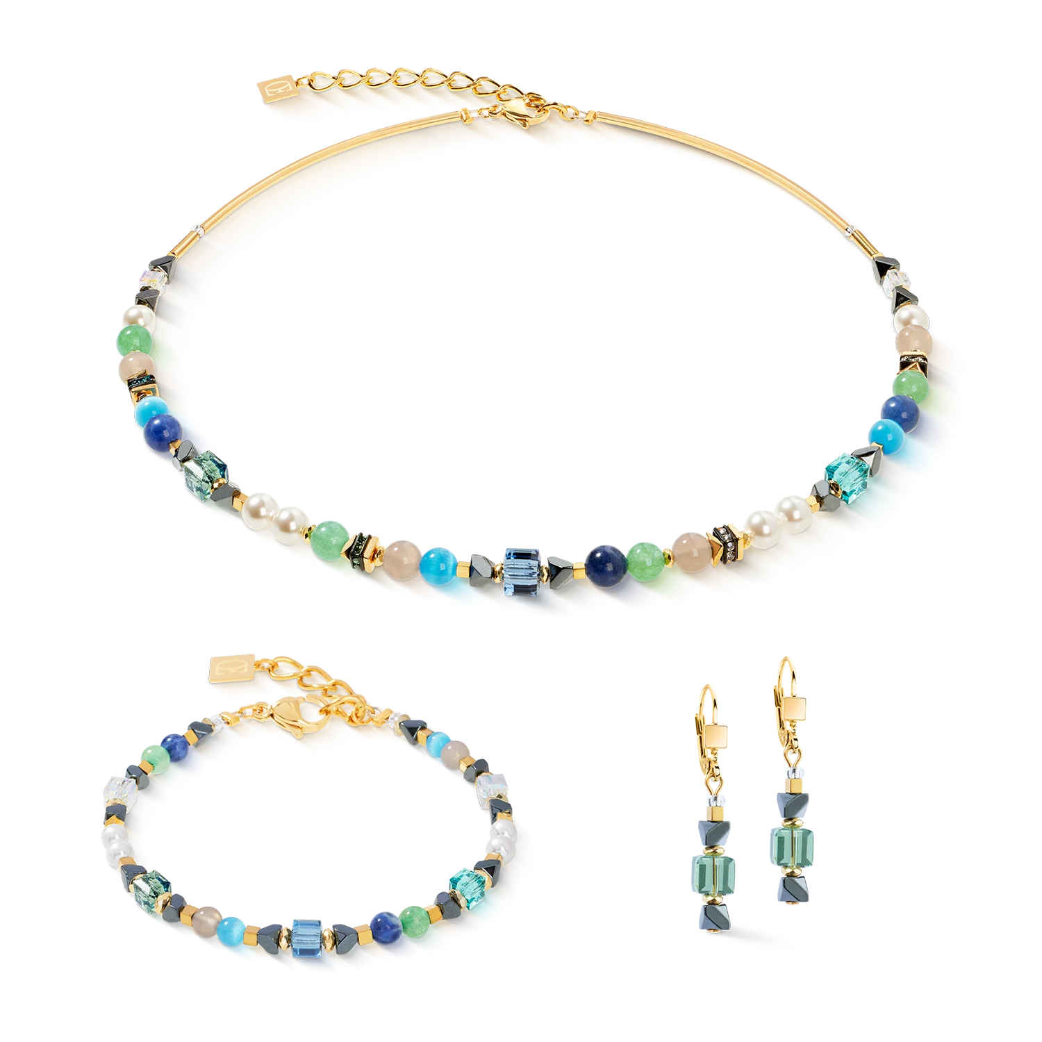 Collier Precious Shape Mix vert-turquoise - Image 3