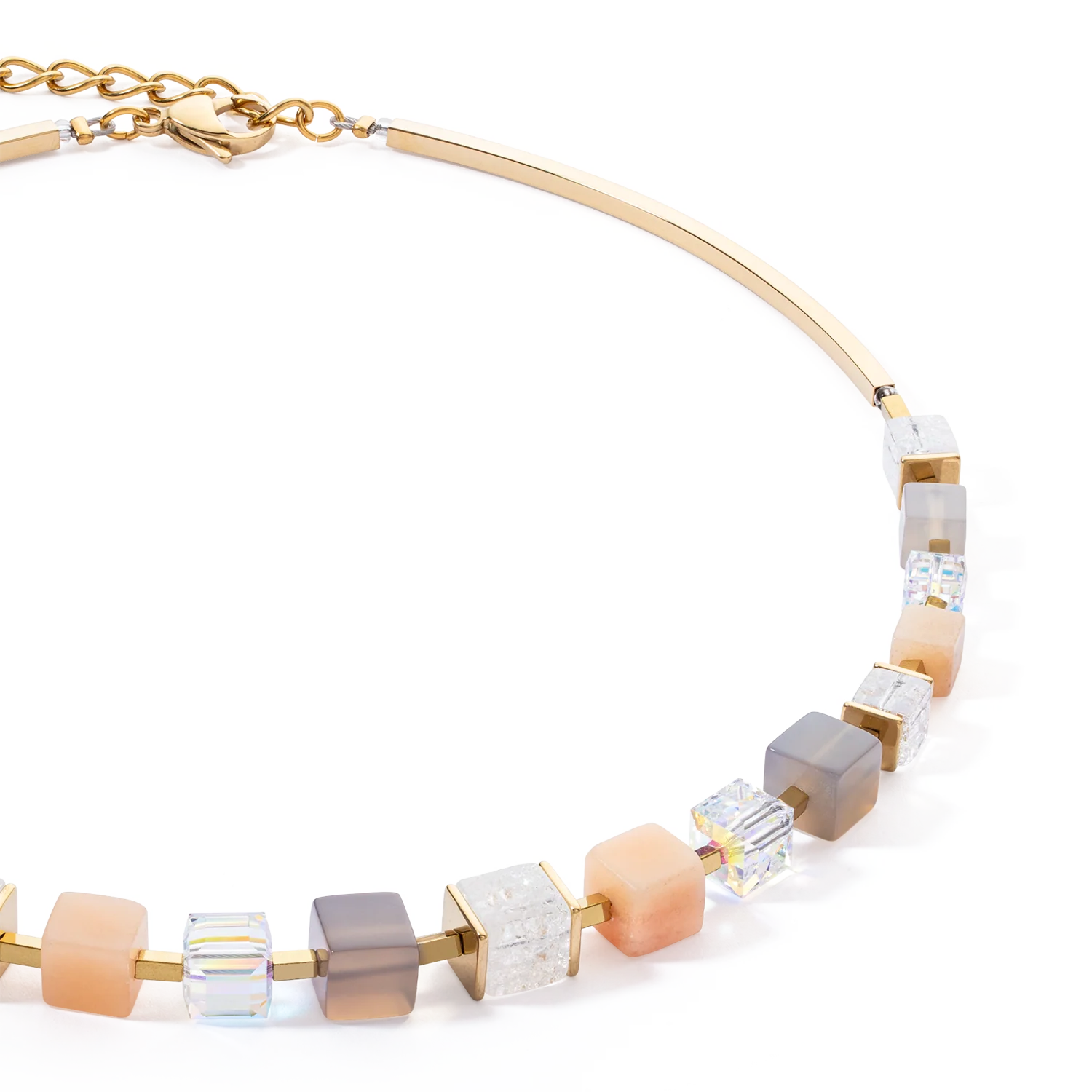 Collier Precious Statement Cubes gris-pêche - Image 2