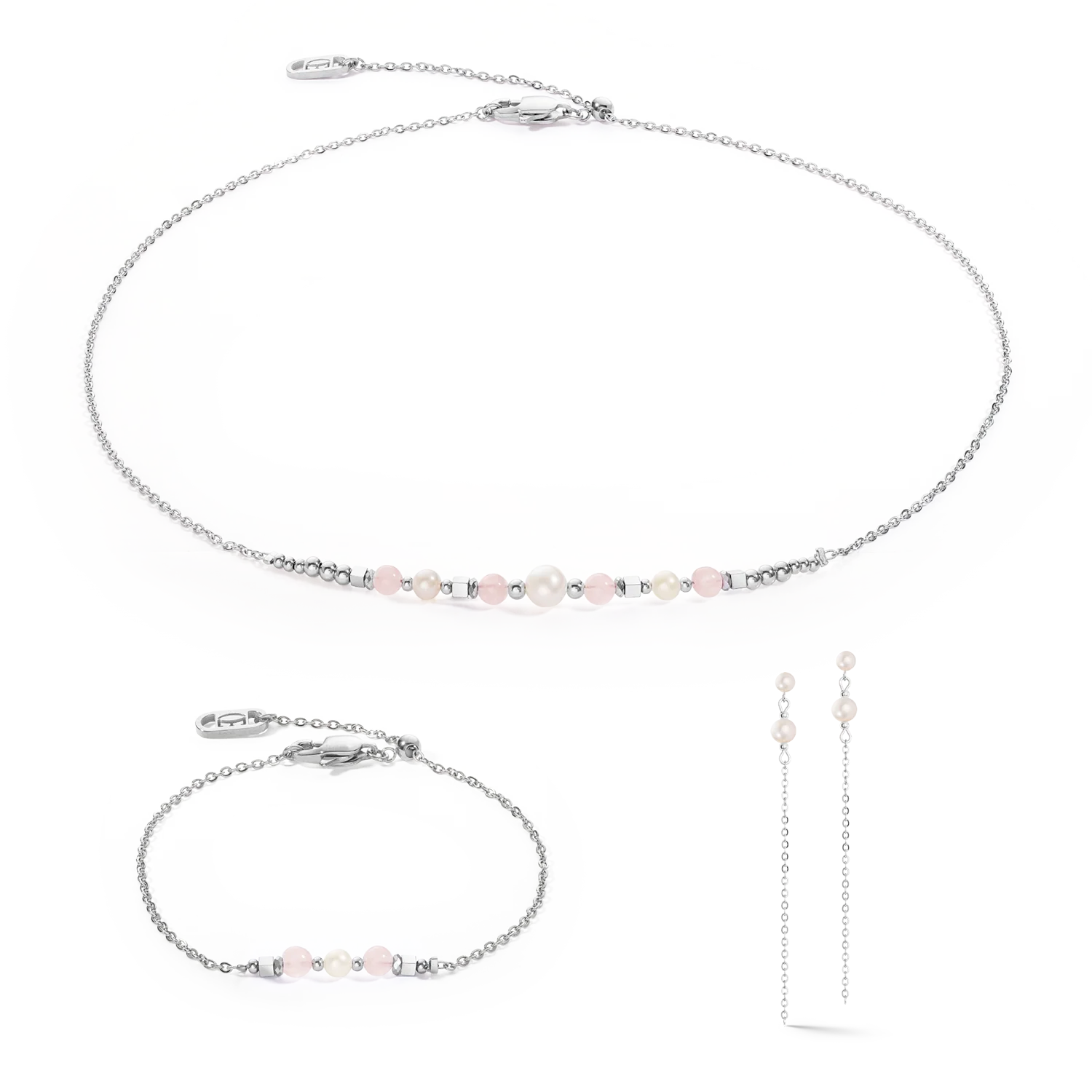 Collier Princess Pearls argent-rose - Image 3