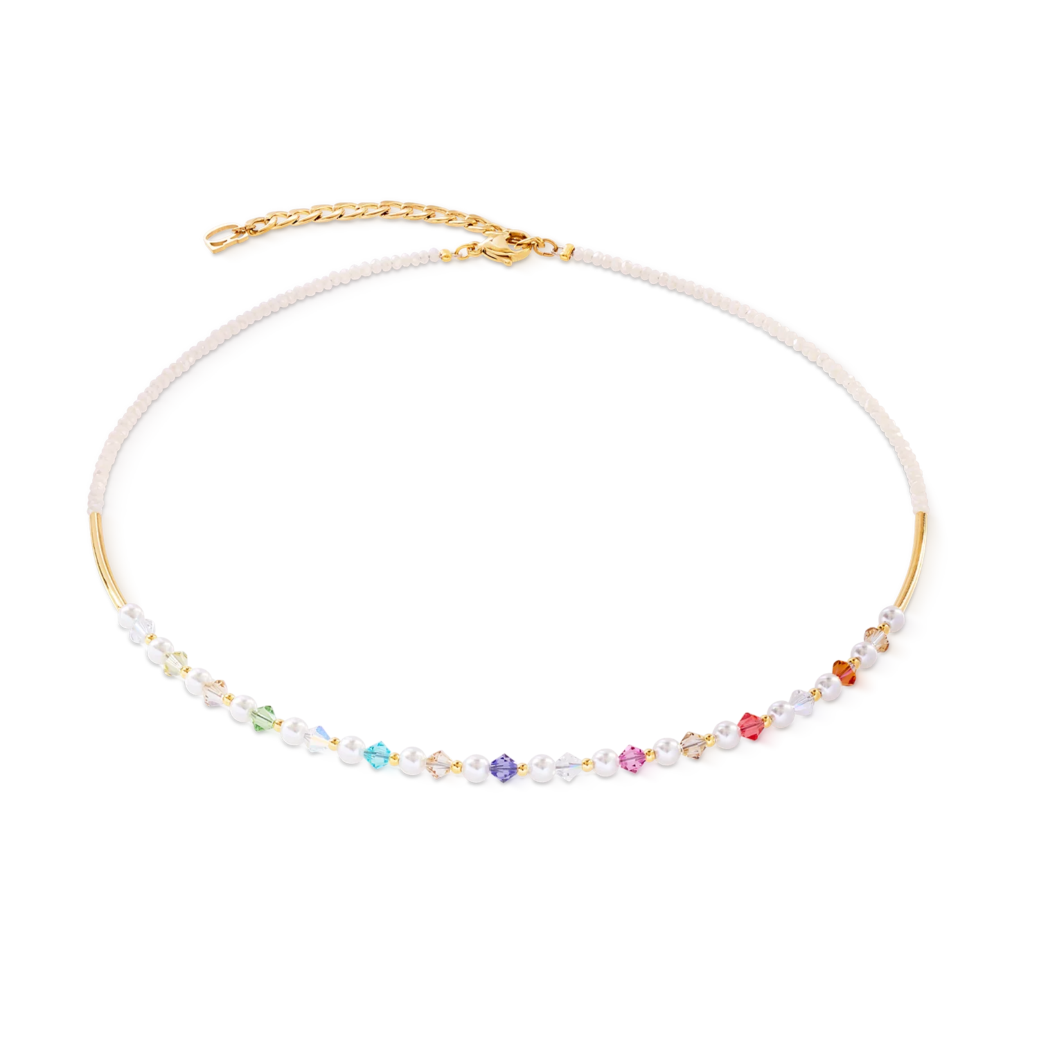Collier Princess Pearls or-rainbow