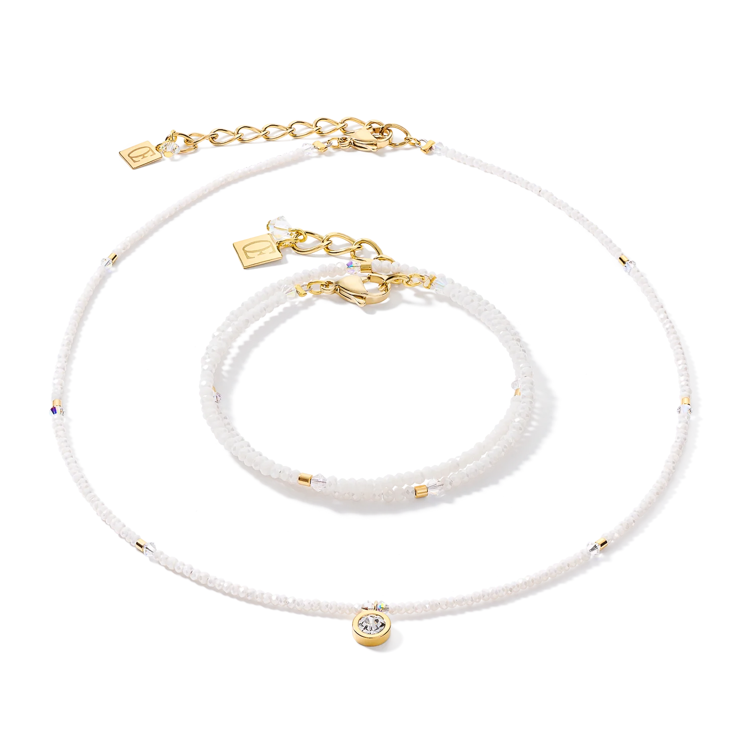 Collier small crystal or & blanc - Image 3