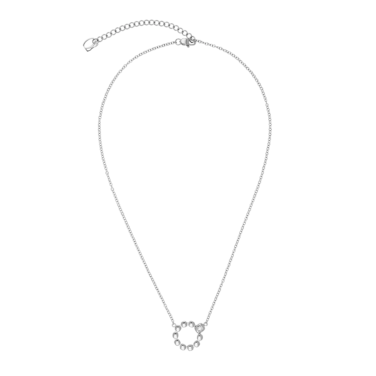 Collier Small Soft Cube Circle Glow argent