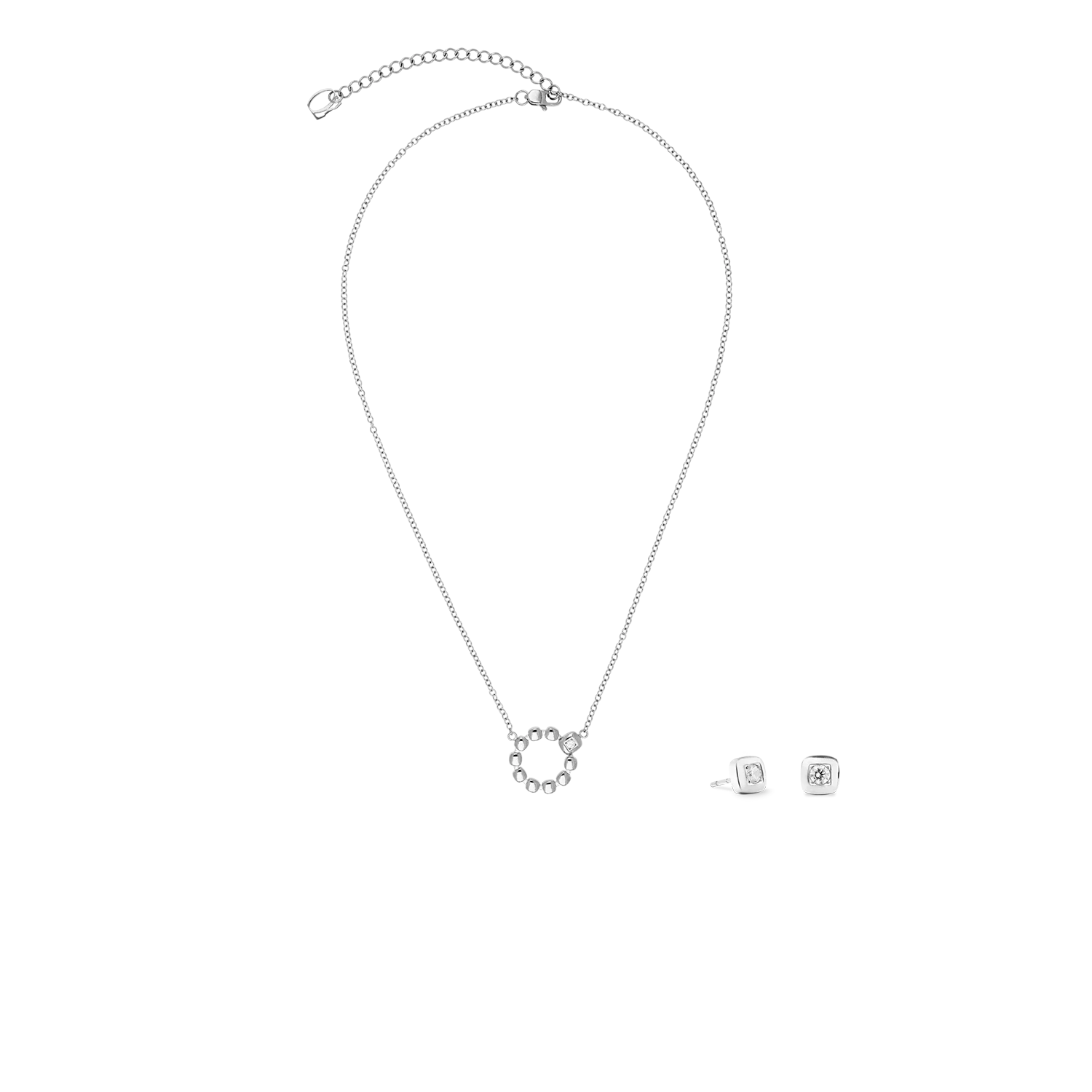 Collier Small Soft Cube Circle Glow argent - Image 3