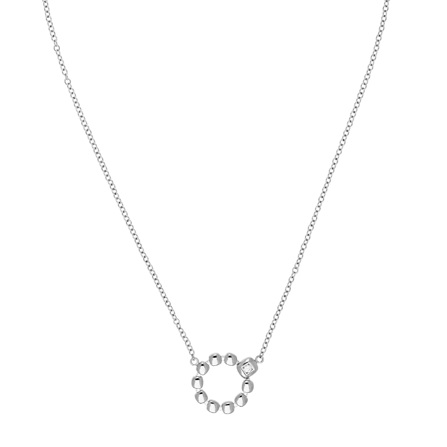 Collier Small Soft Cube Circle Glow argent - Image 4