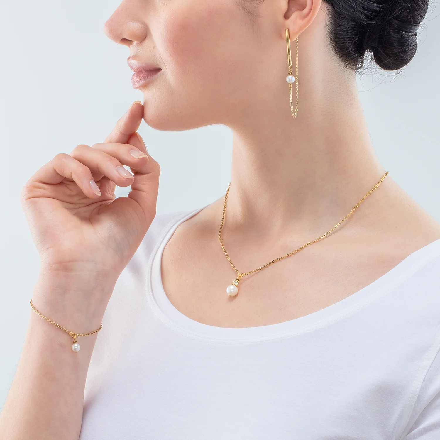 Collier Solitaire Perle d'eau douce or - Image 4