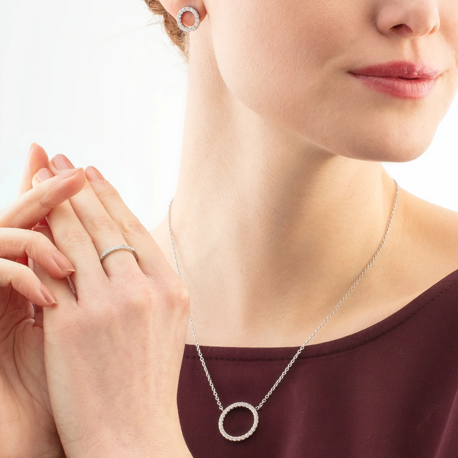 Collier Sparkling Circle argent-cristal - Image 4