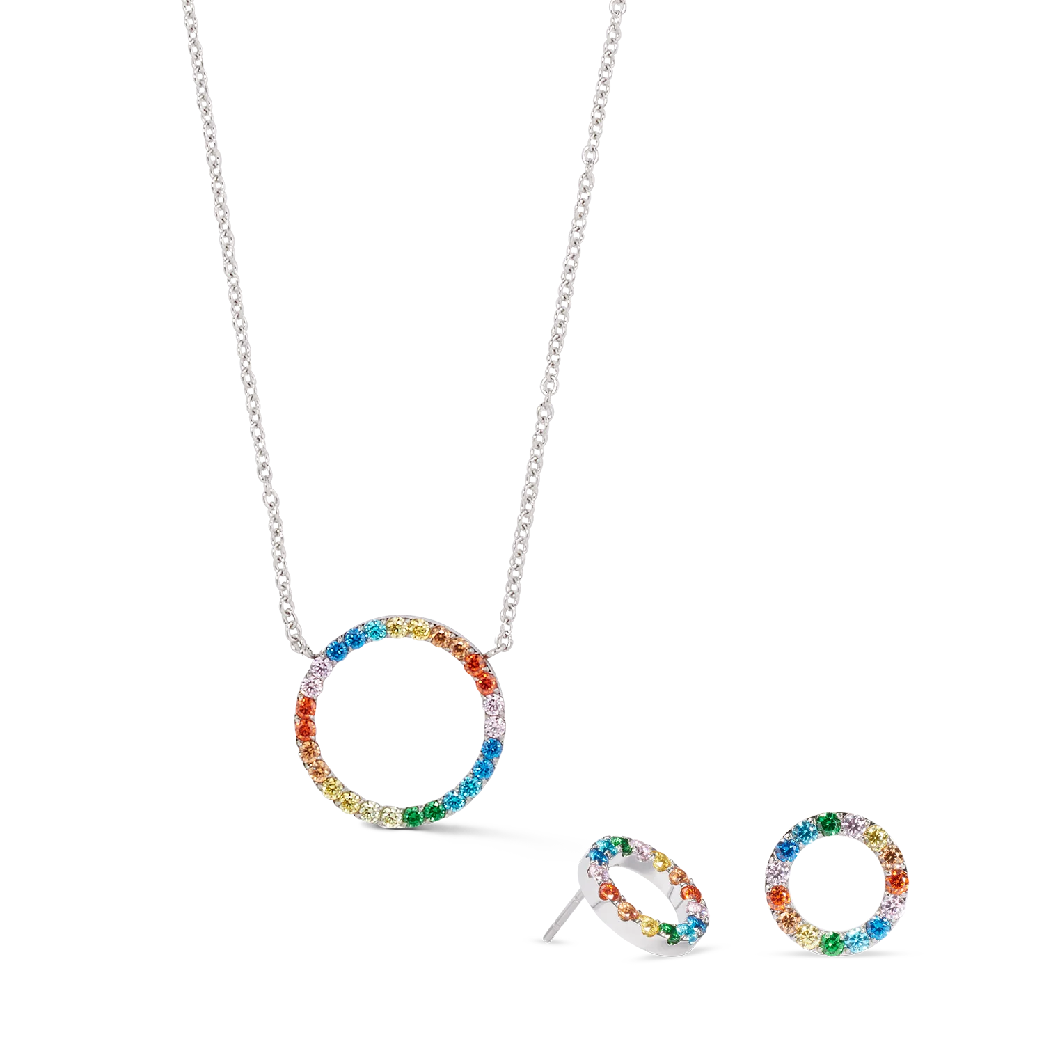 Collier Sparkling Circle argent-multicolore - Image 3