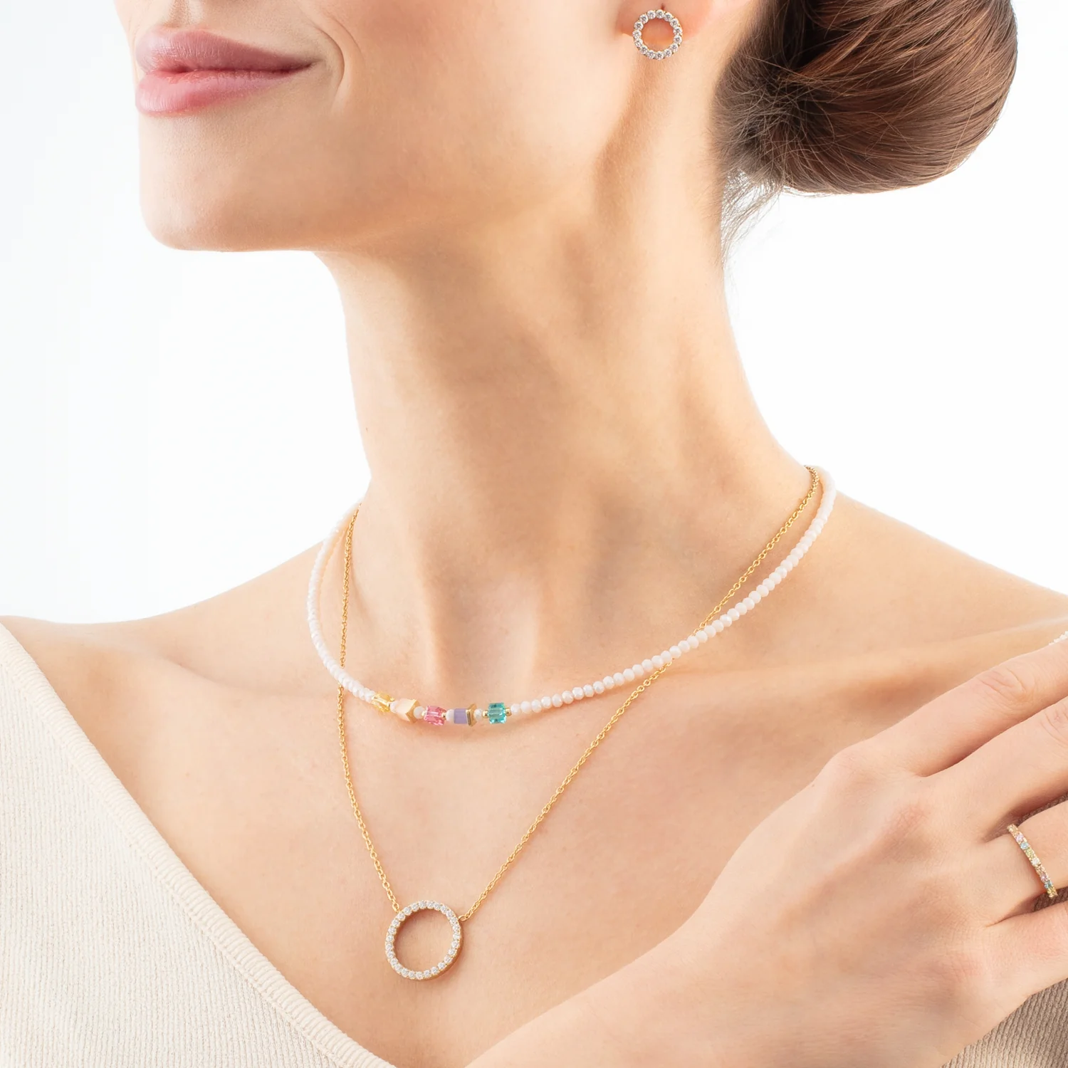 Collier Sparkling Circle or-cristal - Image 4
