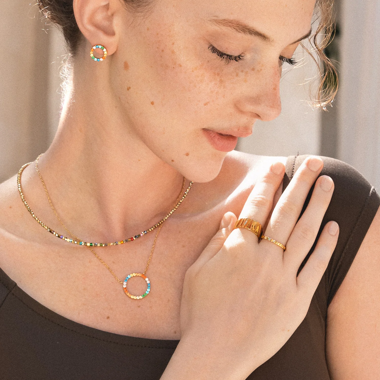 Collier Sparkling Circle or-multicolore - Image 4