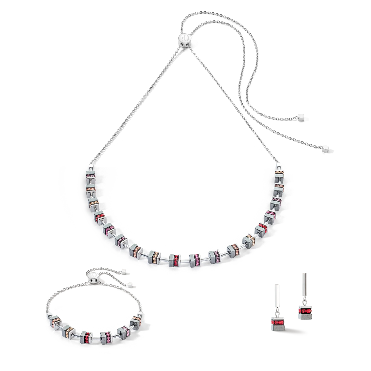 Collier Sparkling Classic Chain rouge argent - Image 3