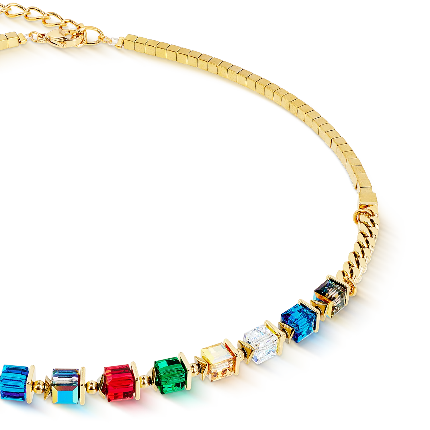 Collier Sparkling Cubes Fusion Chain or-multicolore - Image 2