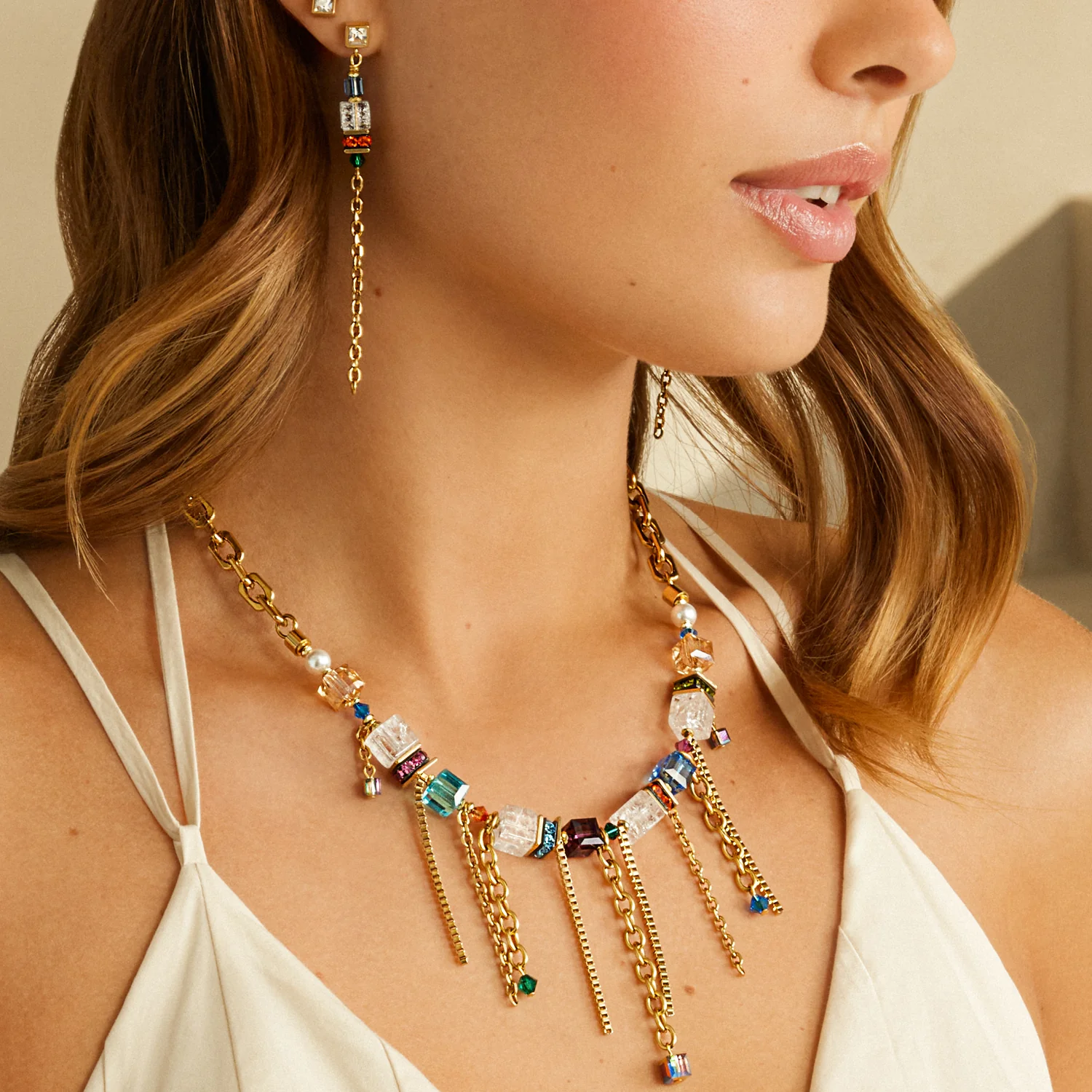 Collier Sunray Cube Couture or-multicolore - Image 4