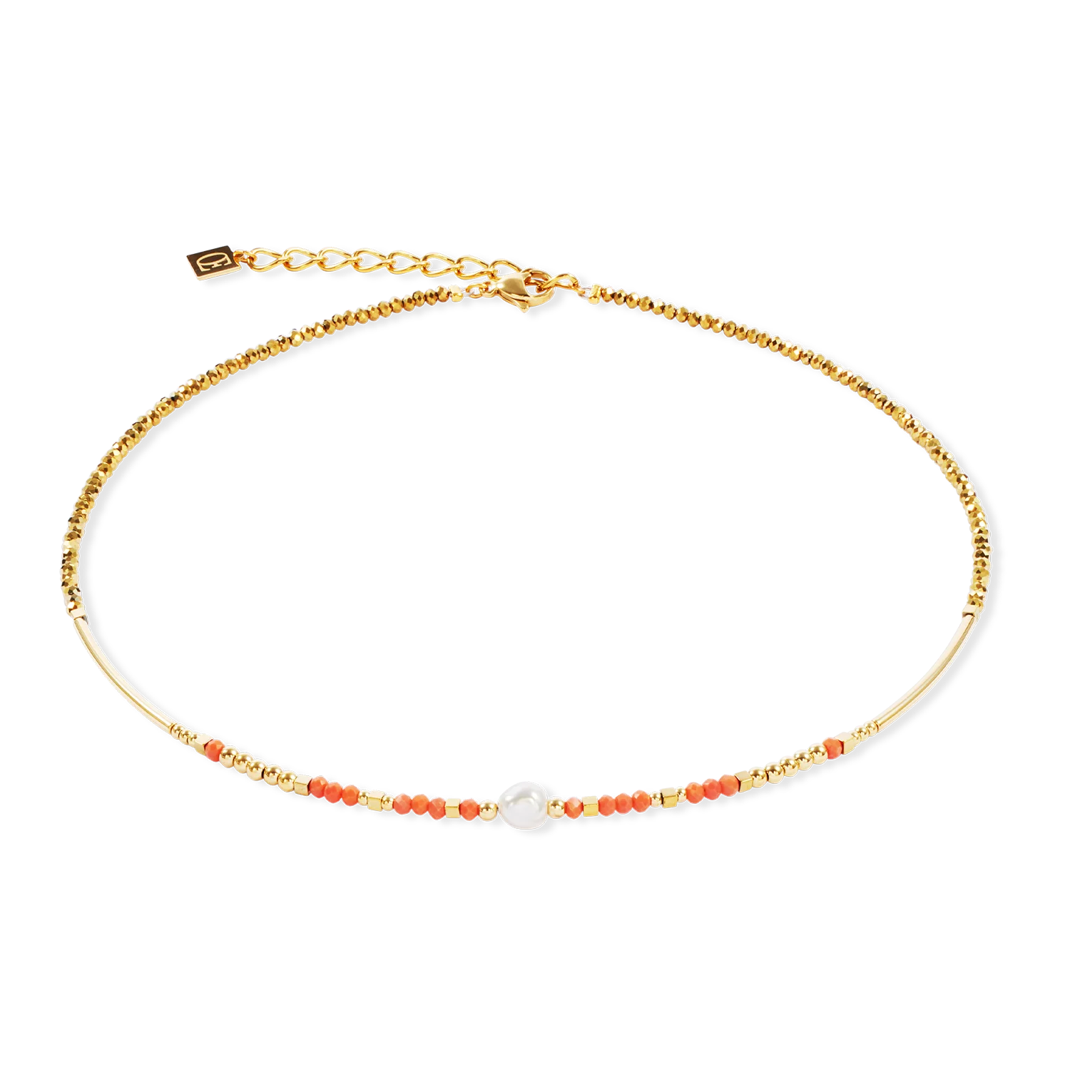 Collier Sunset Pearl or-corail
