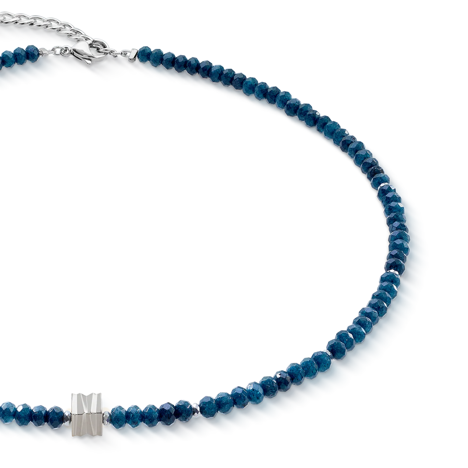 Collier Wave Essence Navy Jade argent - Image 2