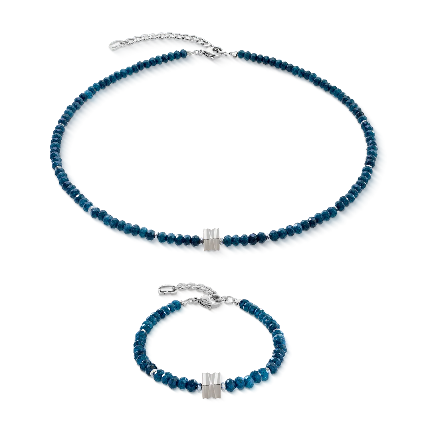 Collier Wave Essence Navy Jade argent - Image 3