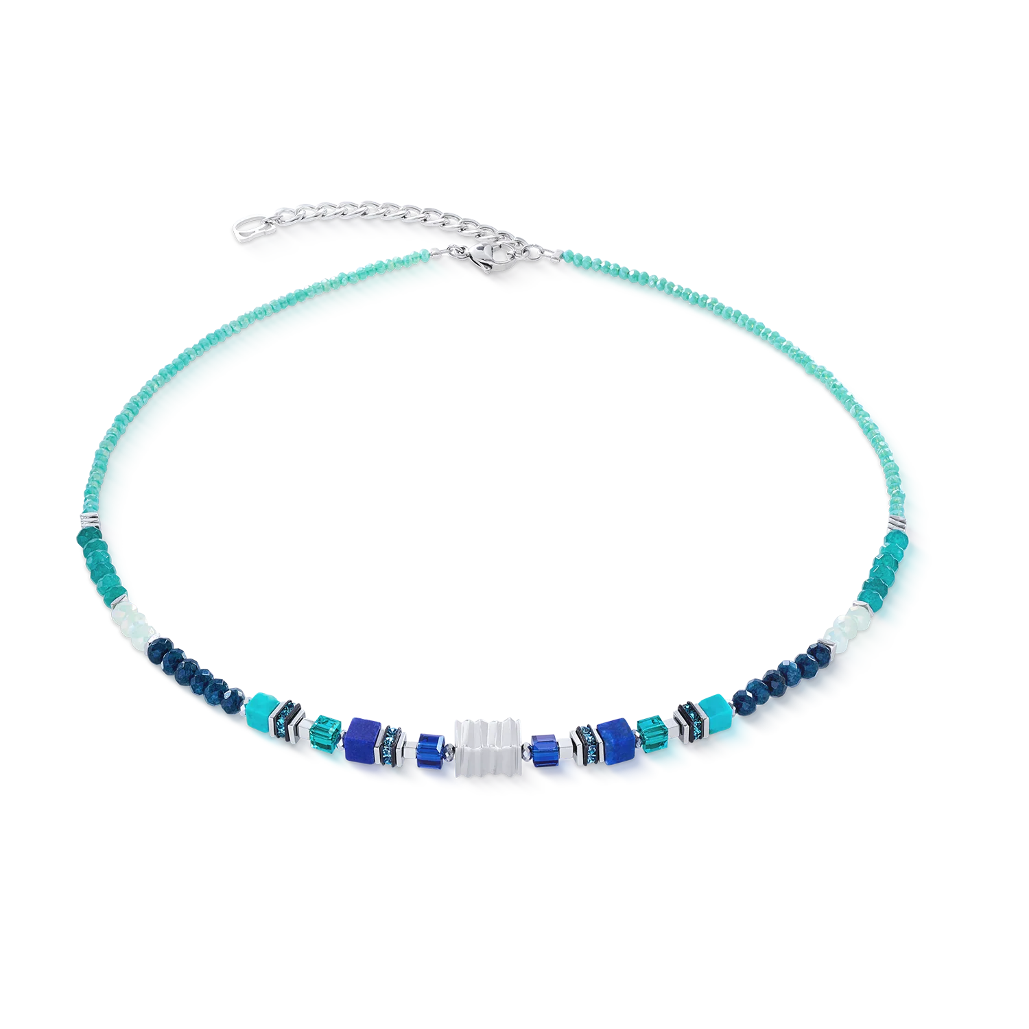 Collier Wave Precious Flow argent-teal