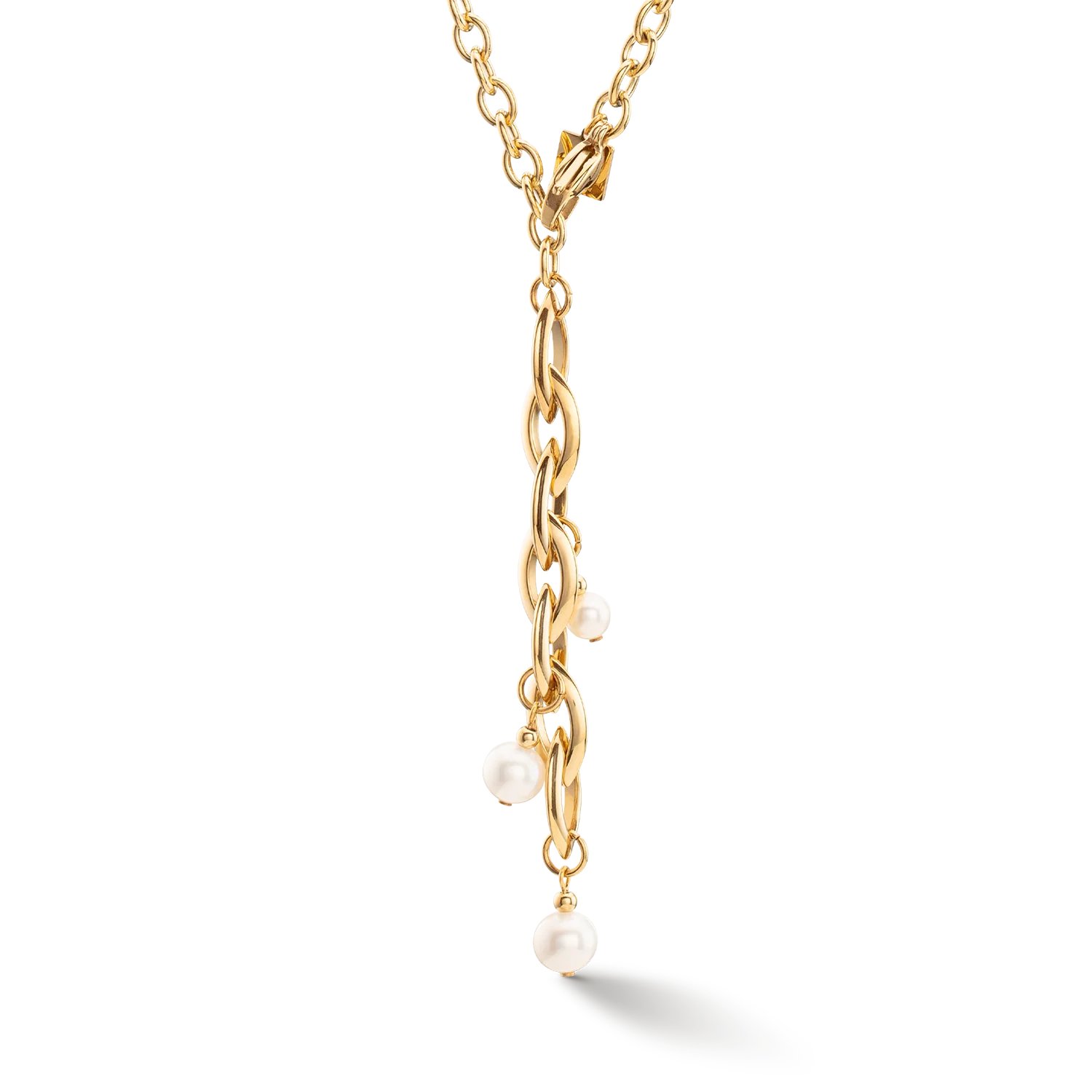 Collier Y Navette Perles d'eau douce or - Image 4