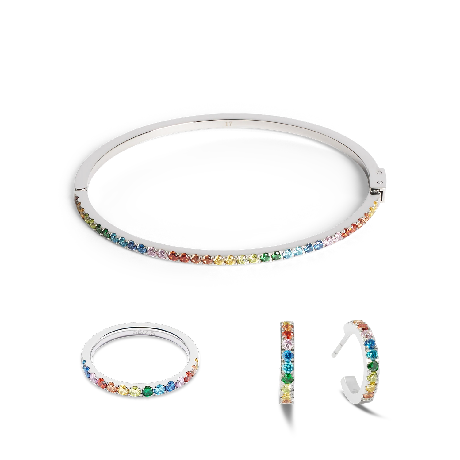 Créole Eternal Love mini argent-multicolore - Image 3