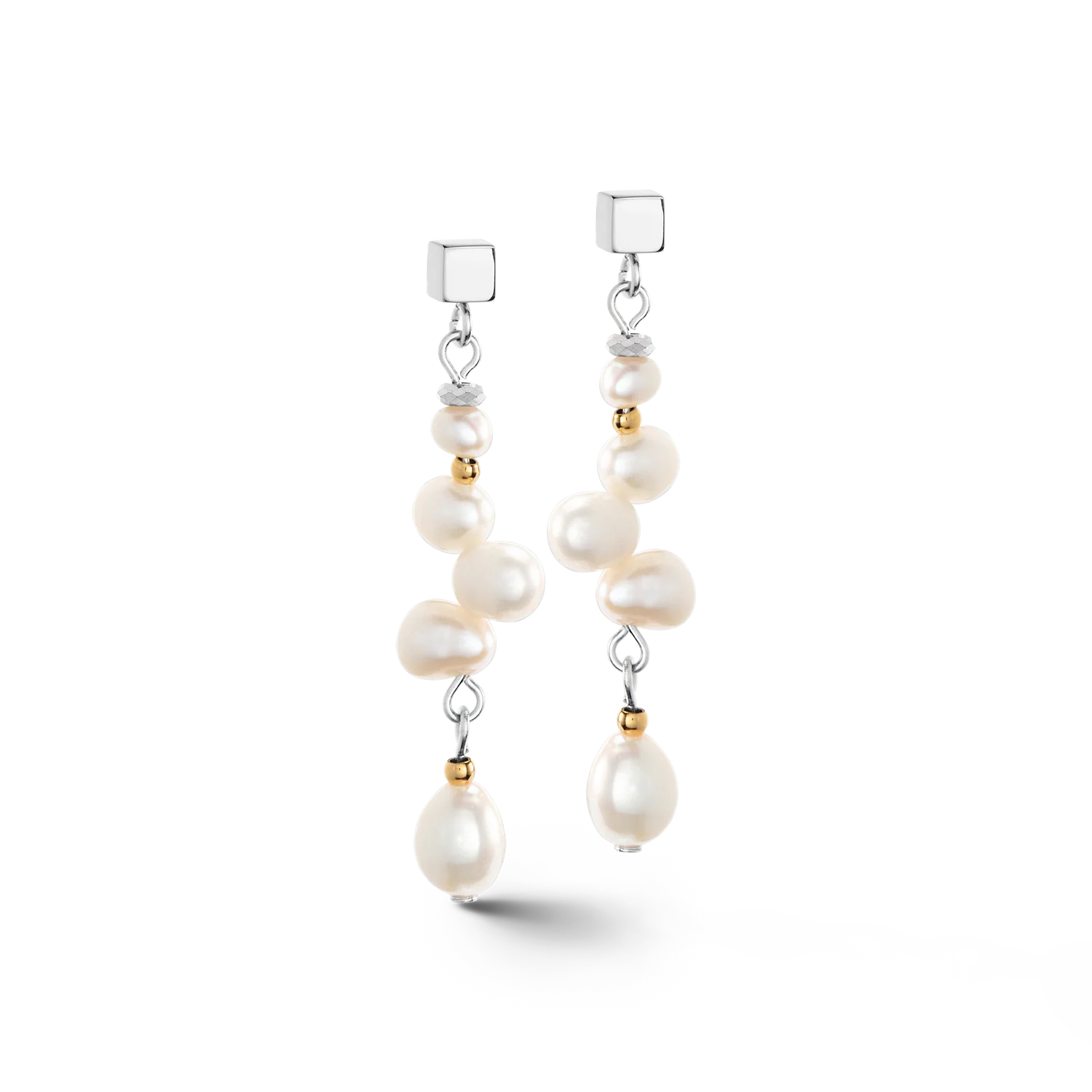 Dancing perles d'eau Douce Boucles d'oreilles Bicolor