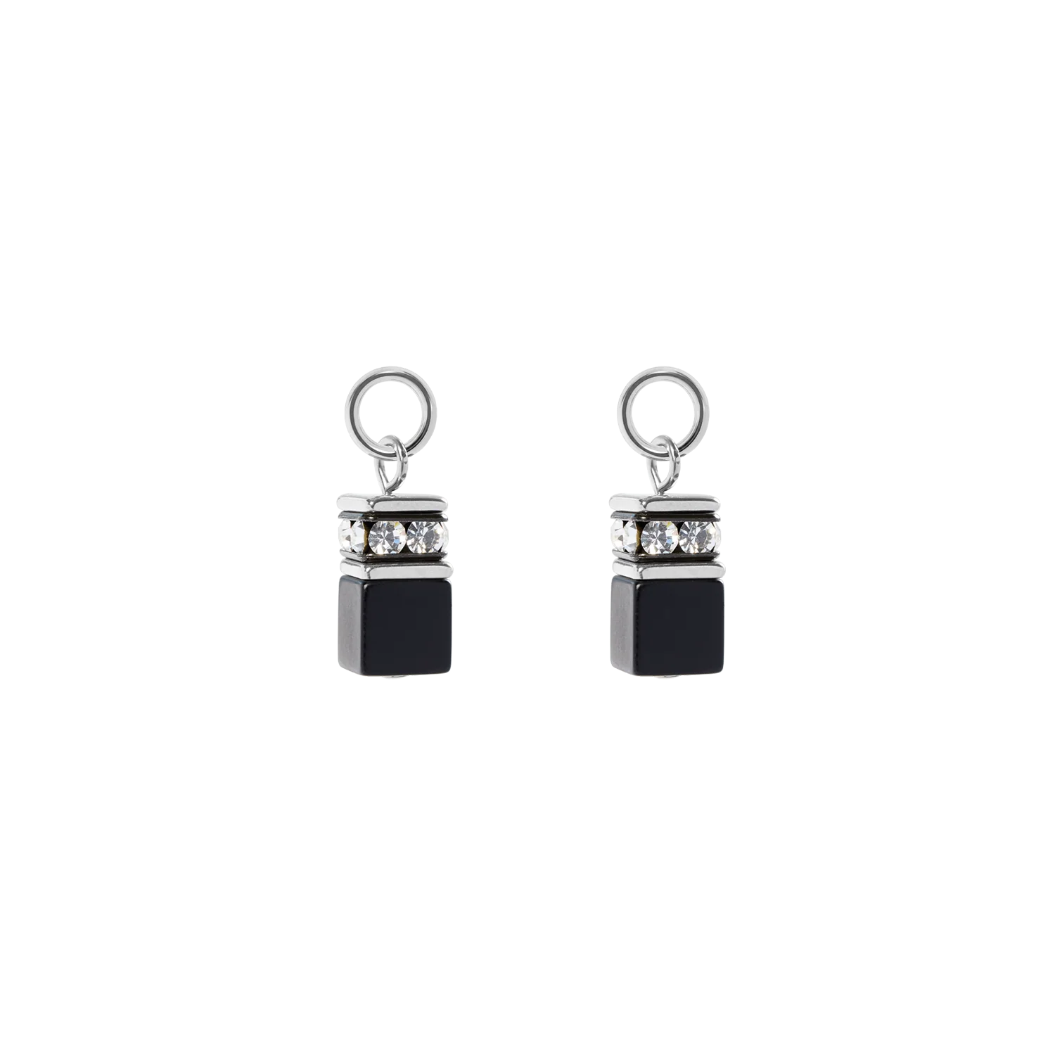 EAR ME UP Charm GeoCUBE® argent-noir
