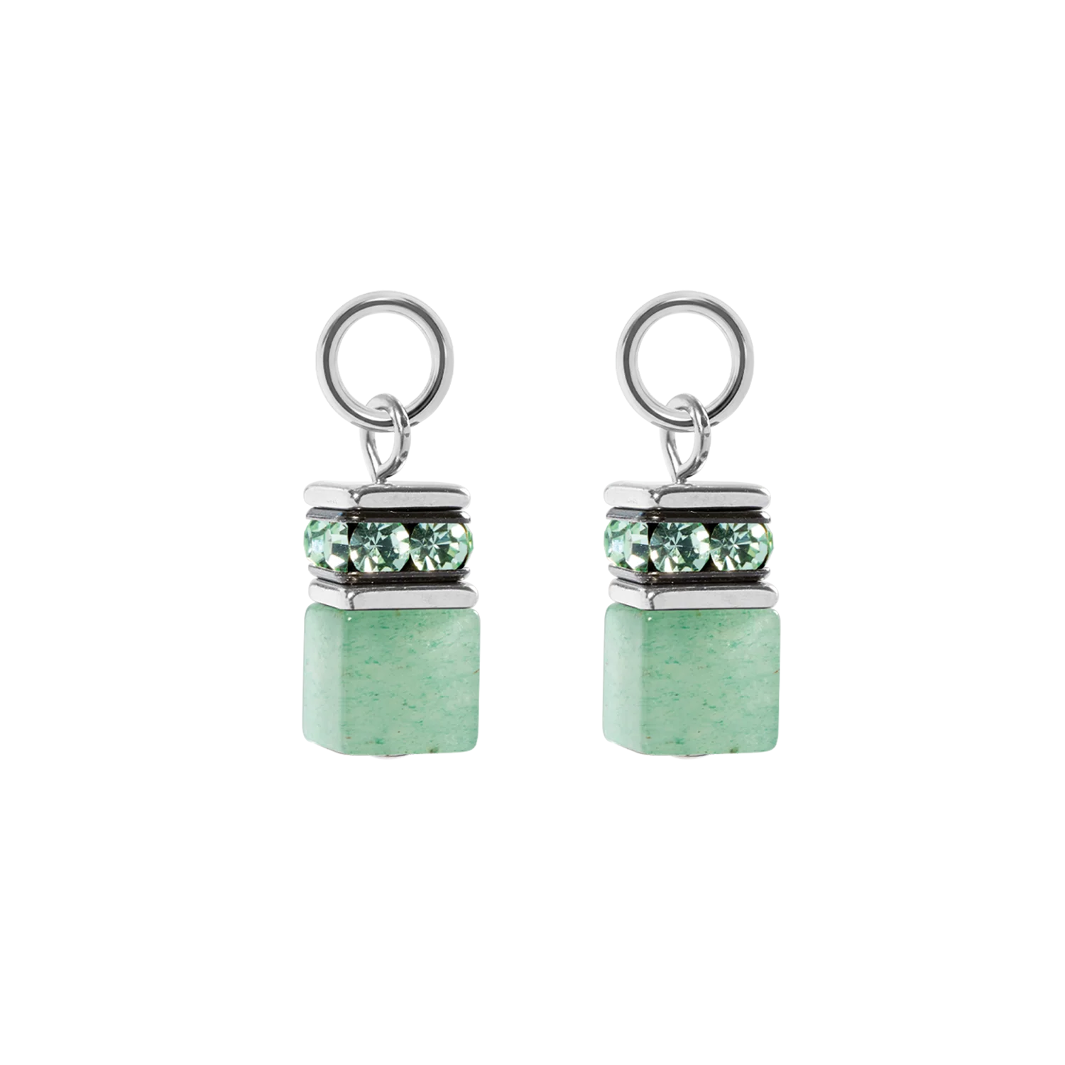 EAR ME UP Charm GeoCUBE® argent-vert clair - Image 2