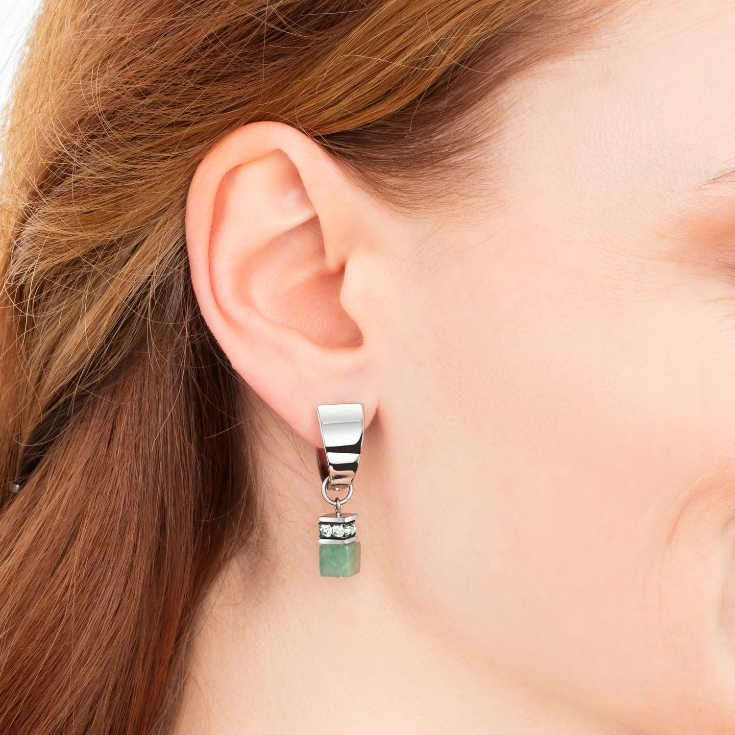 EAR ME UP Charm GeoCUBE® argent-vert clair - Image 3
