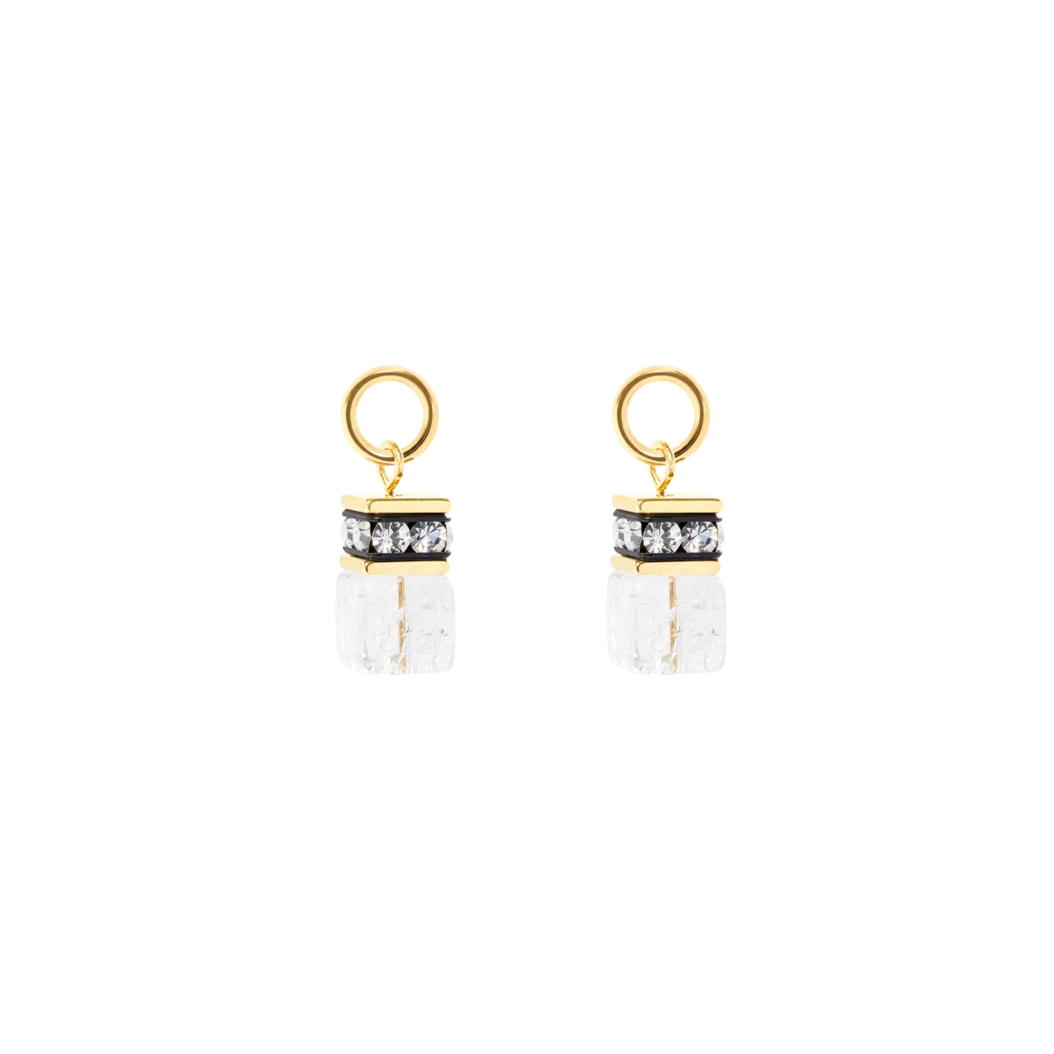 EAR ME UP Charm GeoCUBE® or-cristal