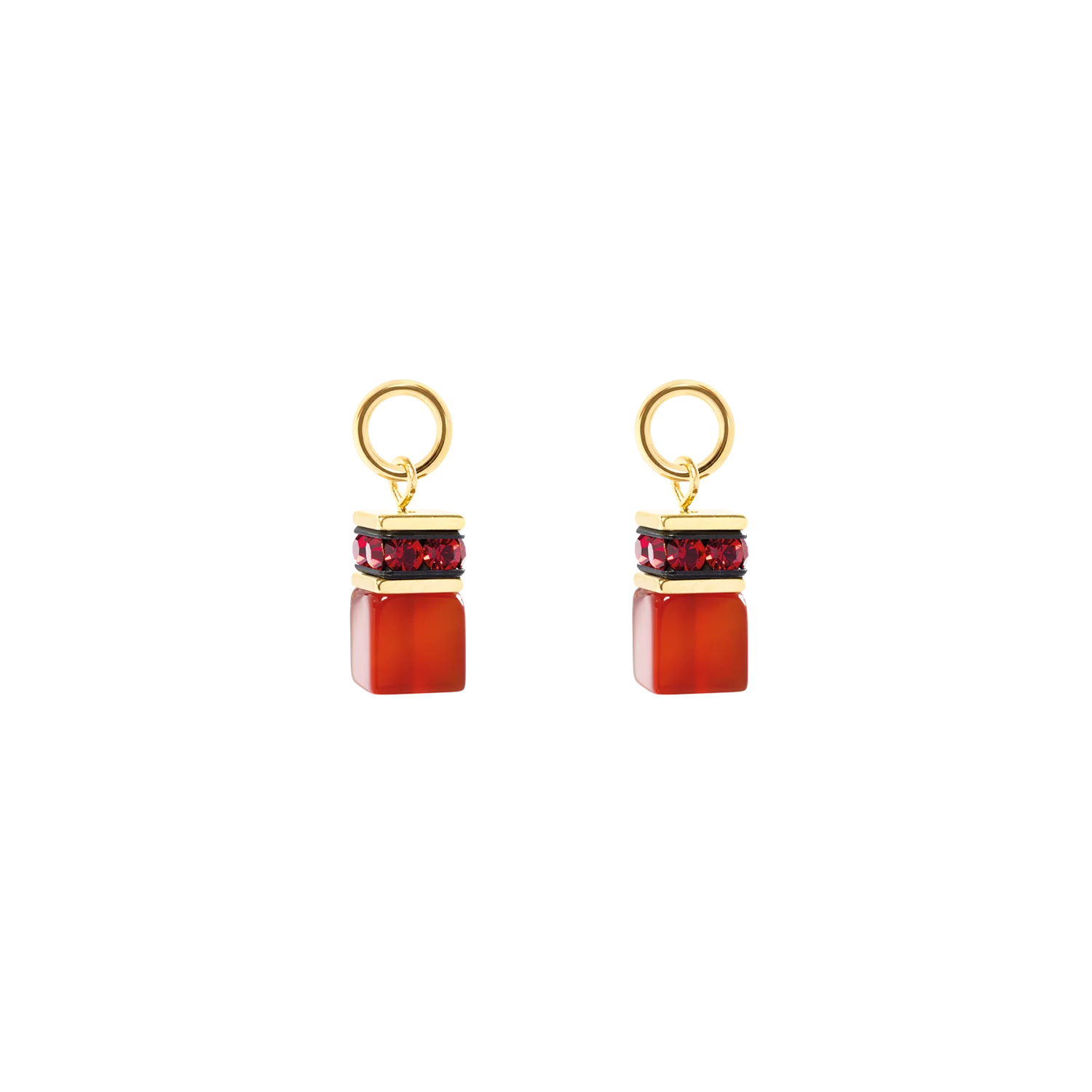 EAR ME UP Charm GeoCUBE® or-rouge