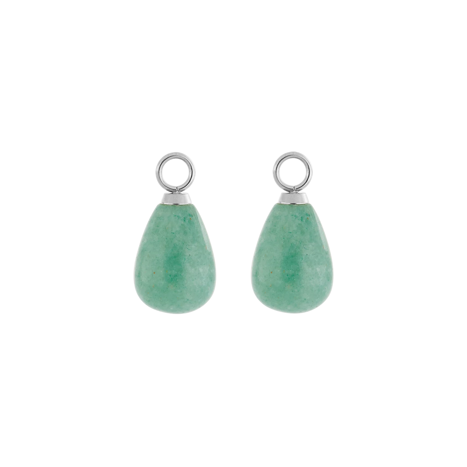 EAR ME UP Charm goutte argent-vert