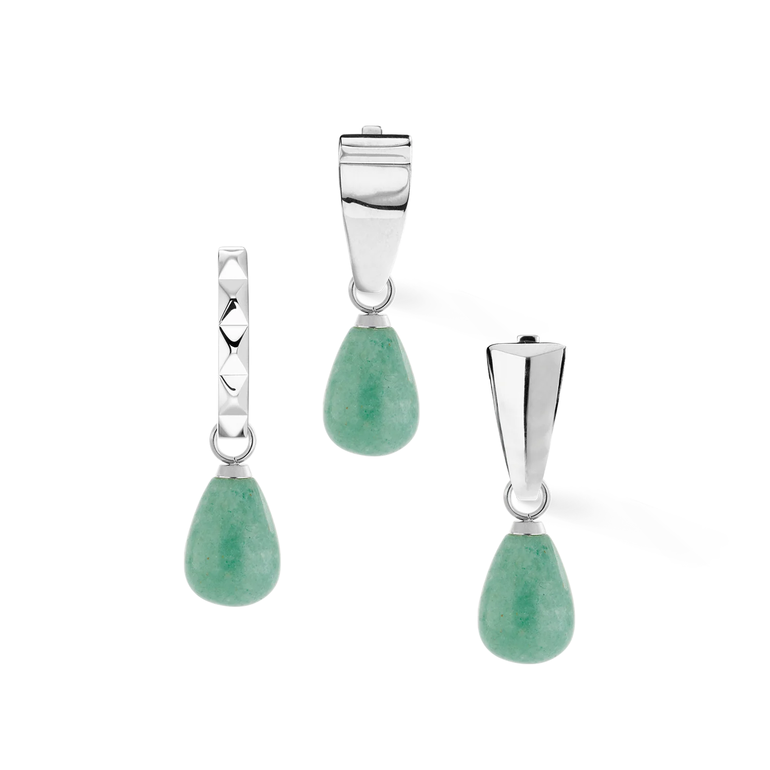 EAR ME UP Charm goutte argent-vert - Image 4