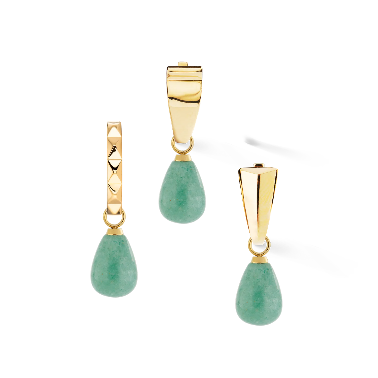 EAR ME UP Charm goutte d'or-vert - Image 4