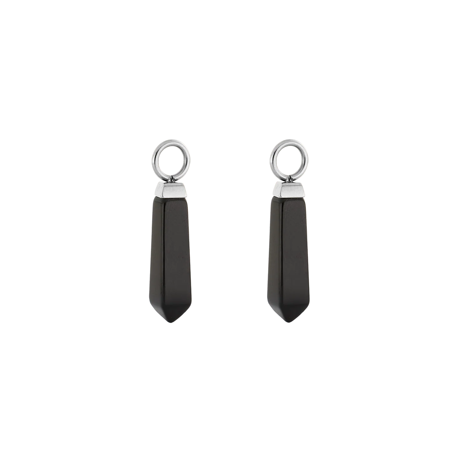 EAR ME UP Charm obélisque argent-noir