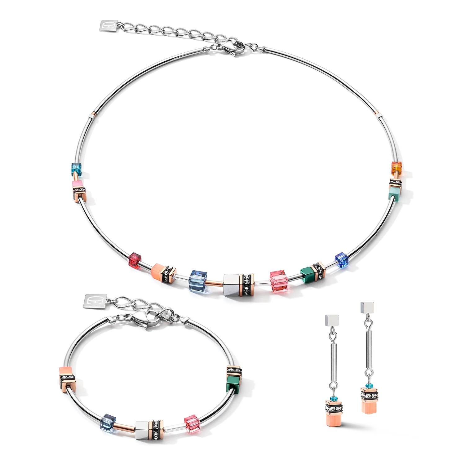 Earrings GeoCUBE® minimalist frontline multicolour motion - Image 3