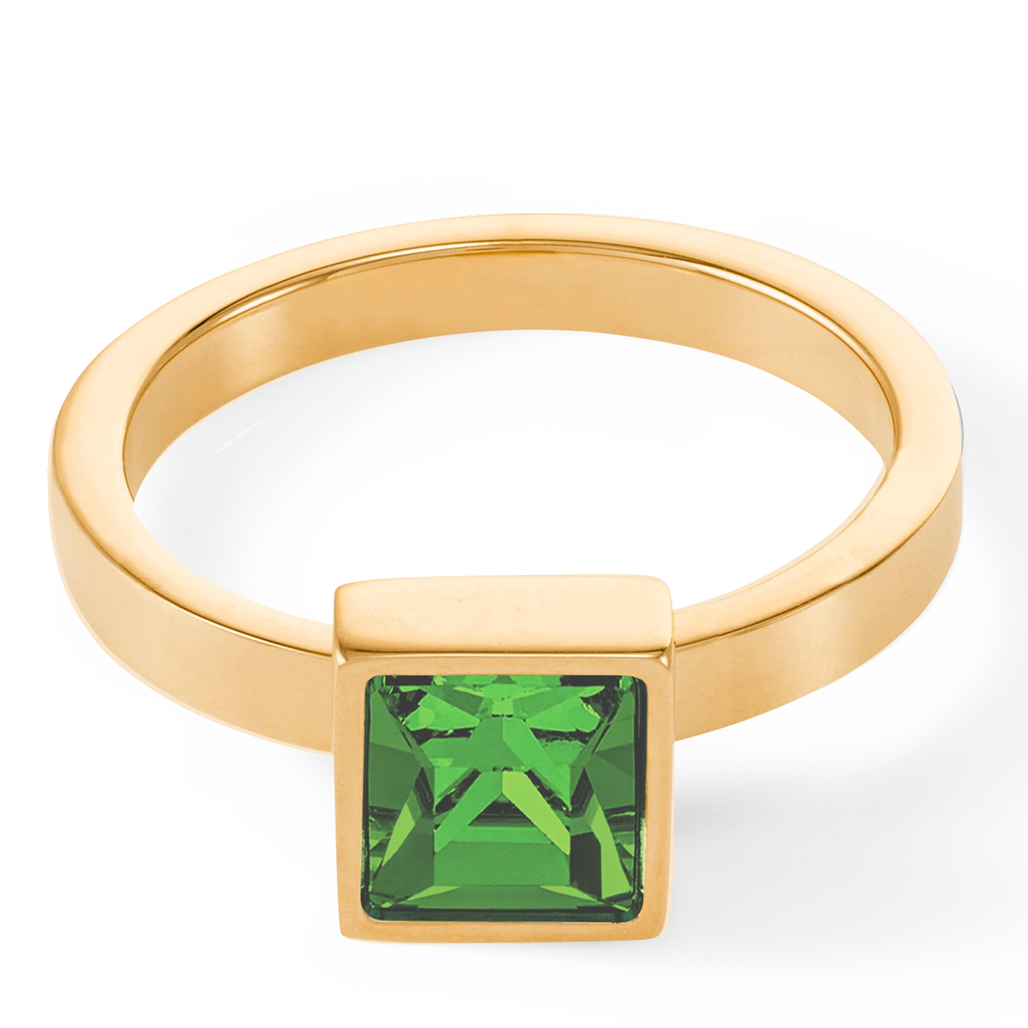 Grosse bague Brilliant Square or vert - Image 2