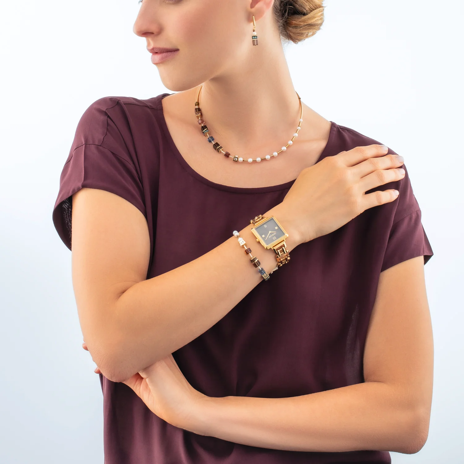 Montre Iconic Cube Sparkling Mystic Mocca Statement gold - Image 3